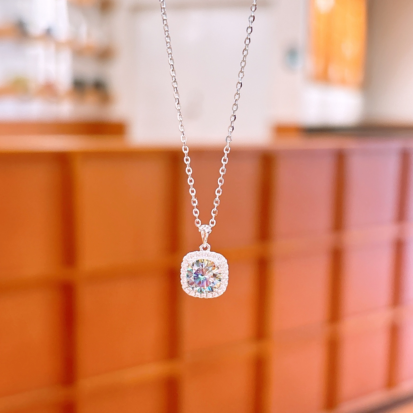 Nickel Free Silver Moissanite Necklace Girly Confession Gold