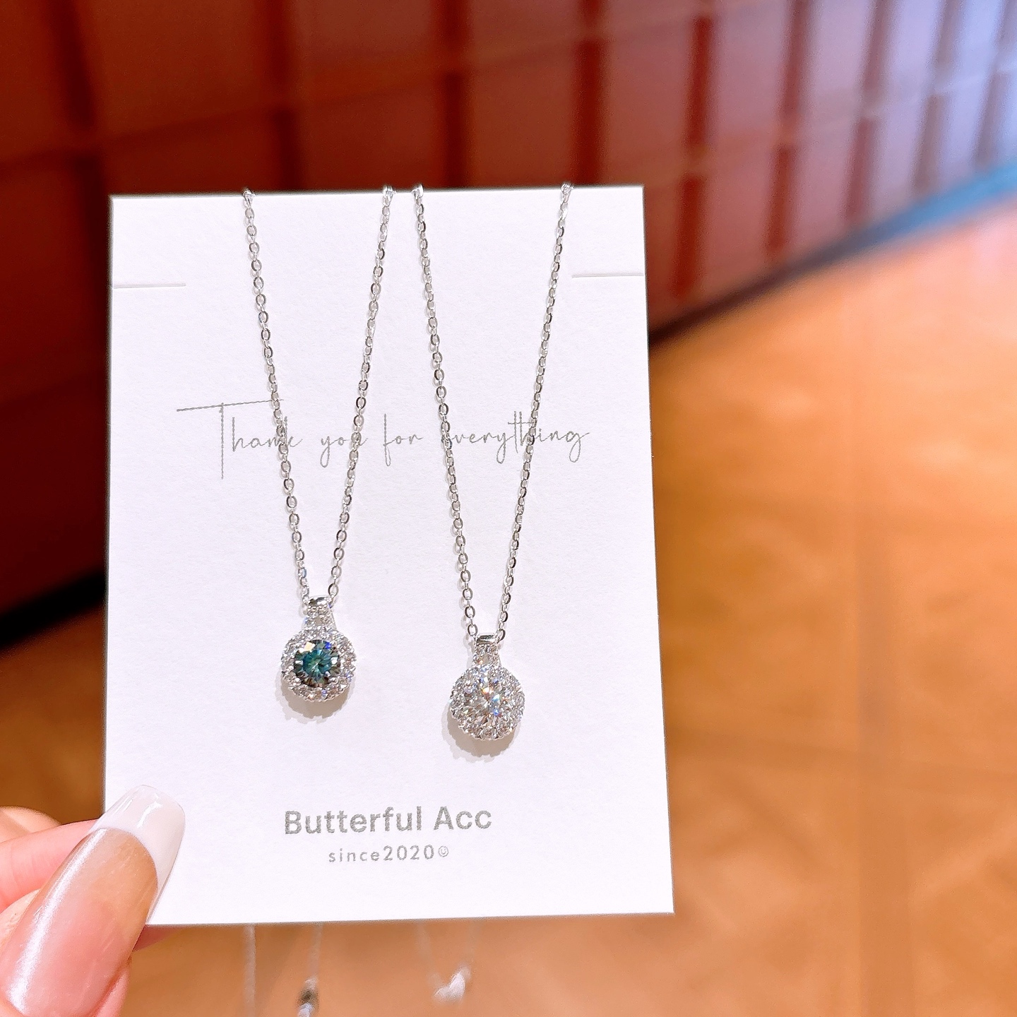 Solid Silver Moissanite Necklace Light Luxury Annual Party Silver