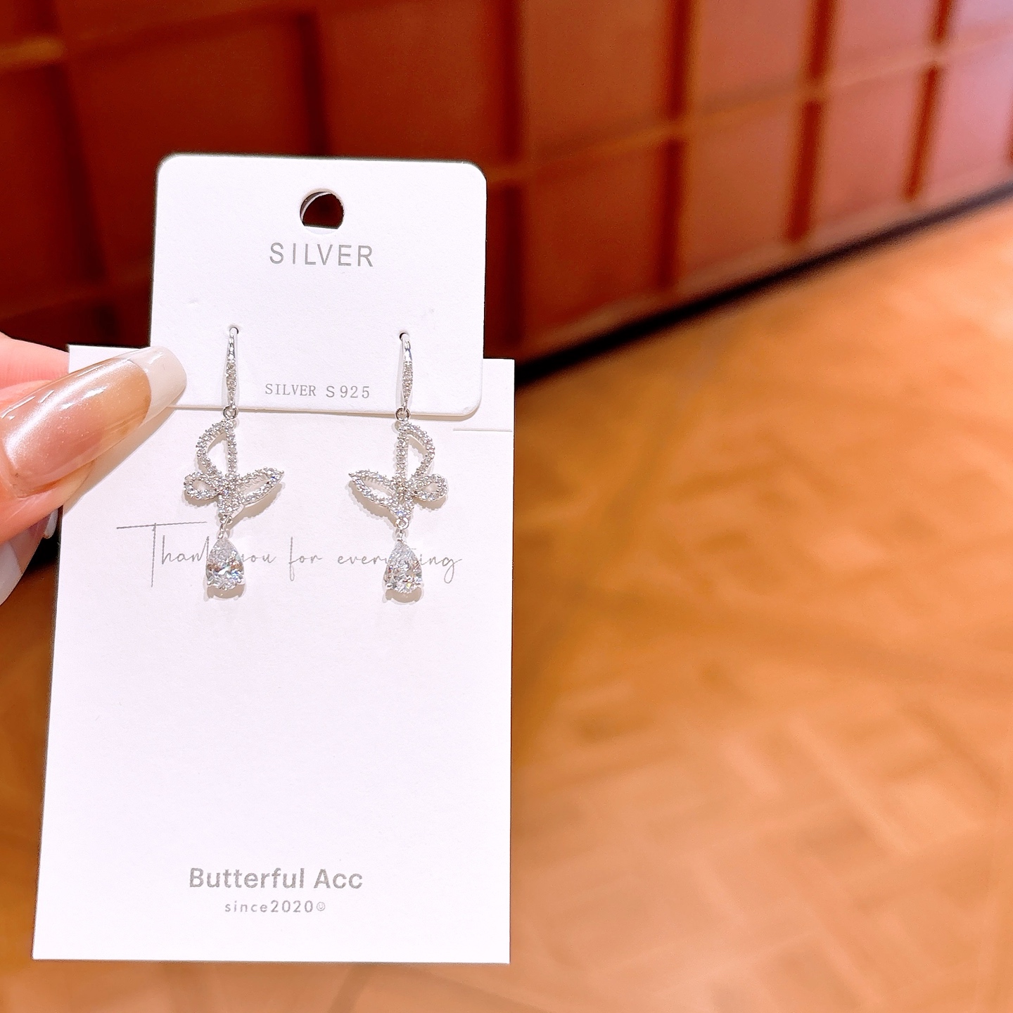 925 Silver Drop & Thread Earrings Vintage Everyday Wear Silver