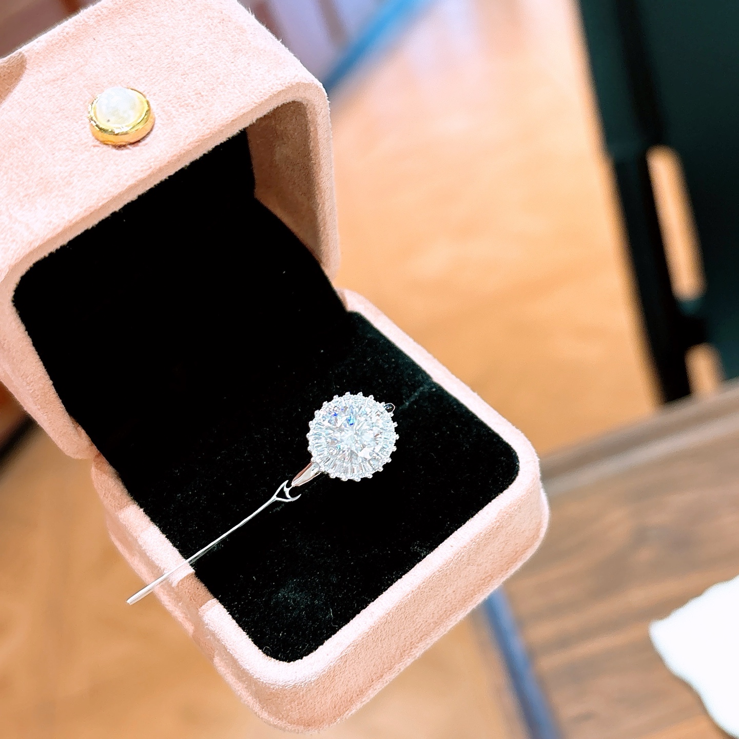 Solid Silver Moissanite Ring Playful Housewarming Silver