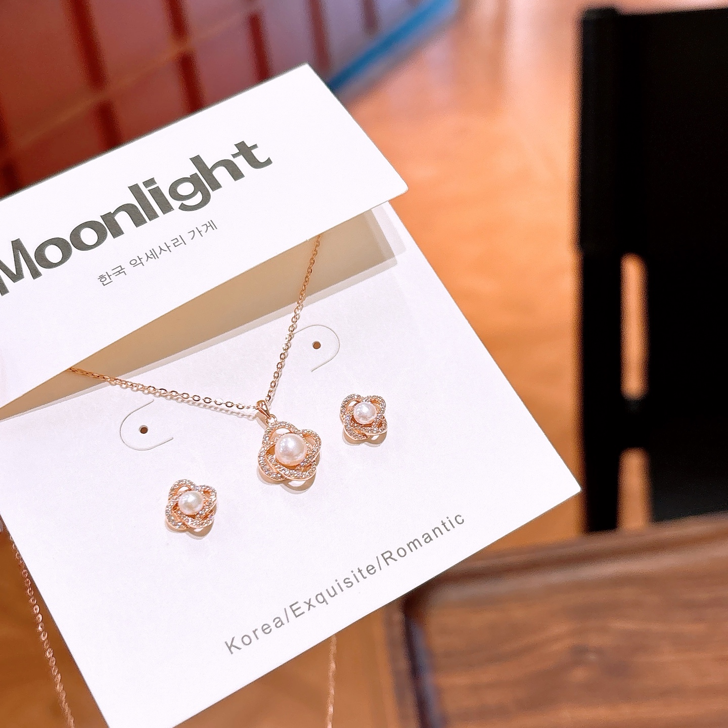 Fine Silver Earrings & Necklace Set Premium Father's Day Gold