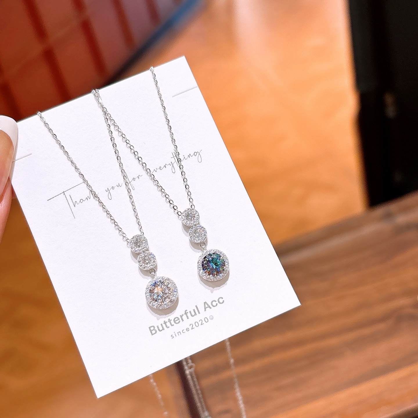 S925 Sterling Silver Moissanite Necklace Ethereal New Year Gold