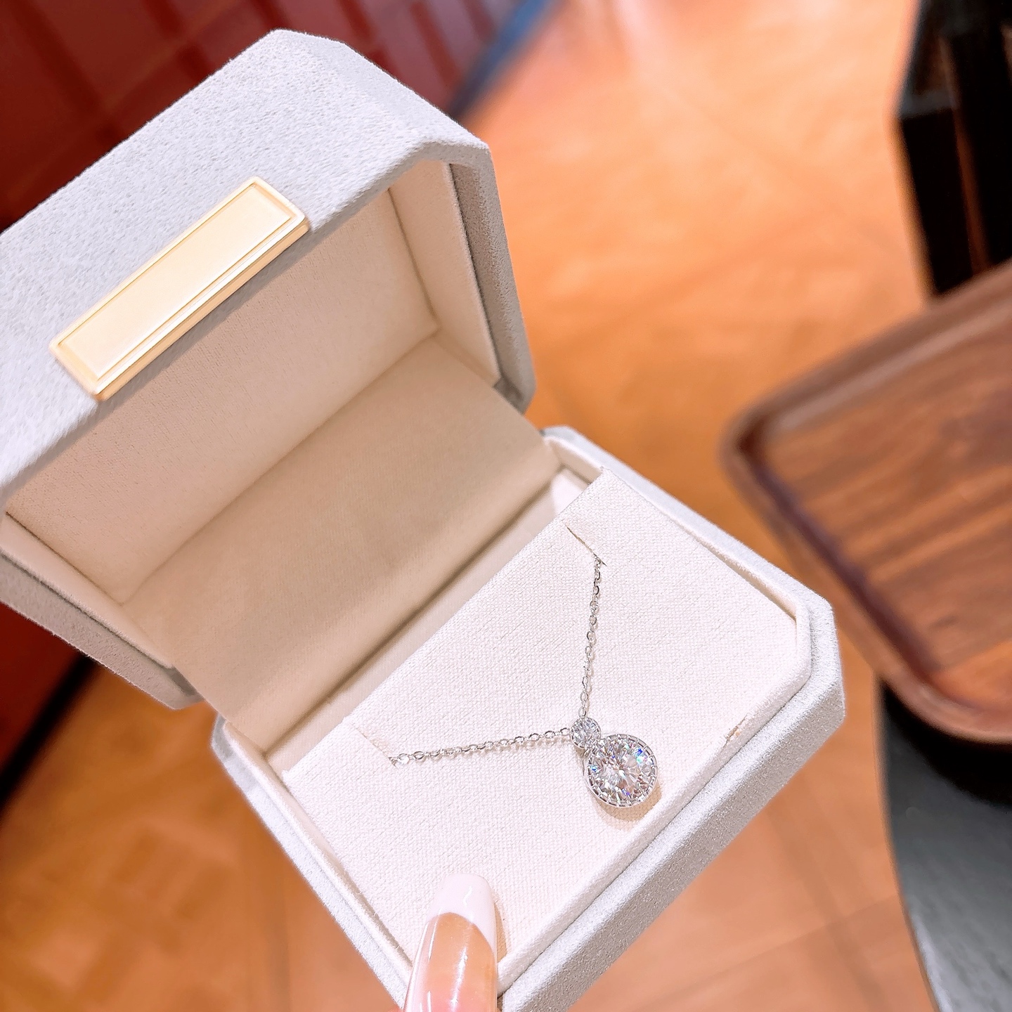 925 Silver Moissanite Necklace Romantic Office Silver