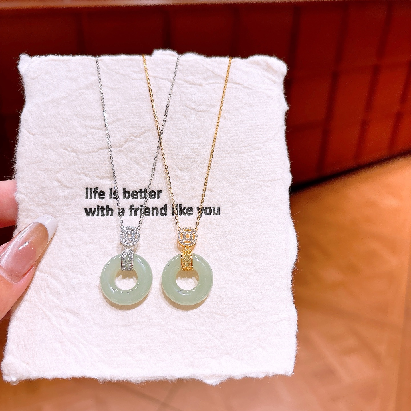 Low Allergy Silver Hetian Jade Necklace Gentle Travel Silver