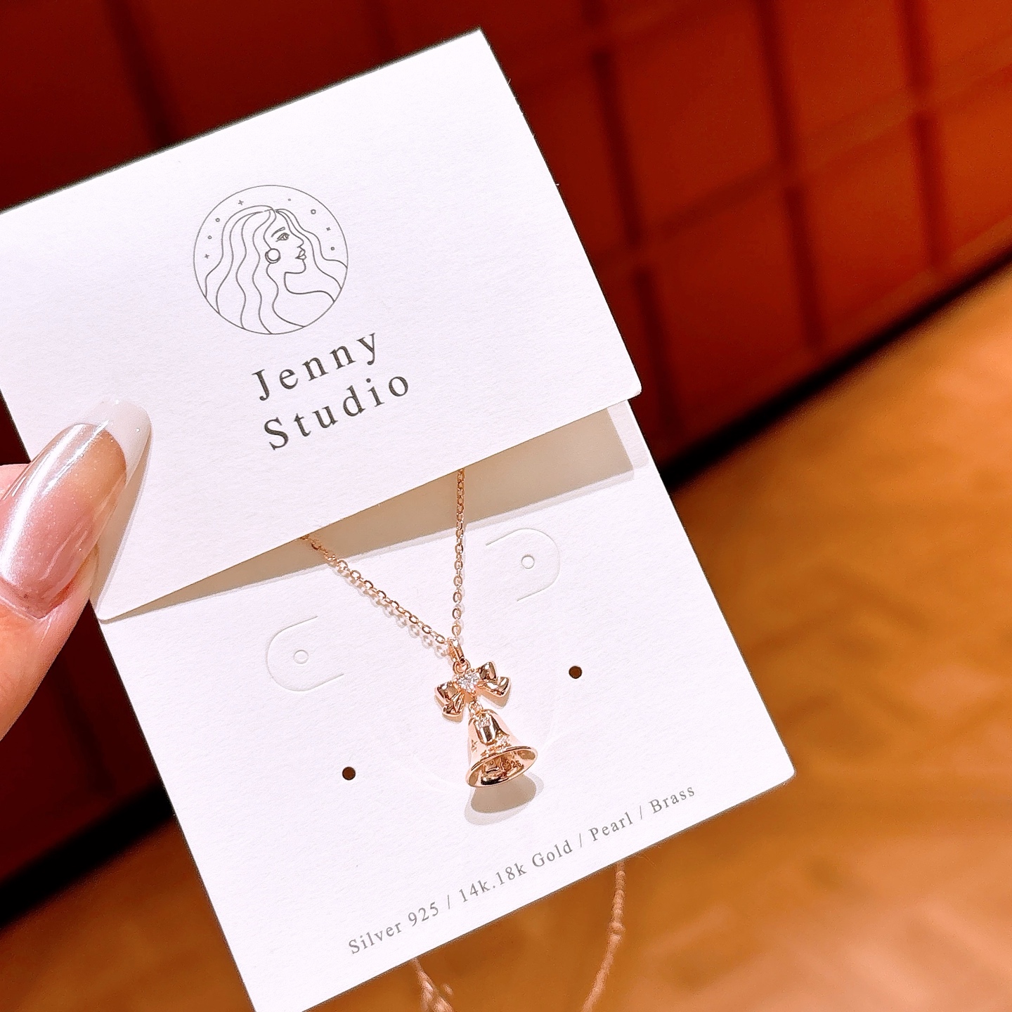 Low Allergy Silver Necklace Sweet Gift for Her Gold