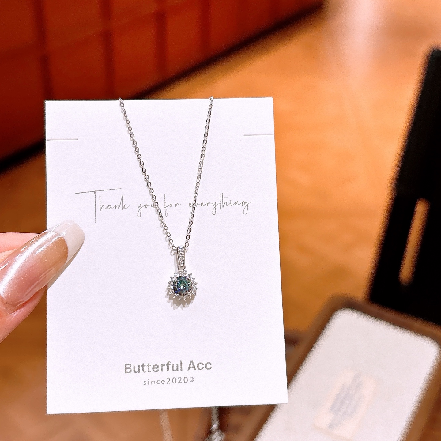 Hypoallergenic Silver Moissanite Necklace Fresh Teacher's Day Silver