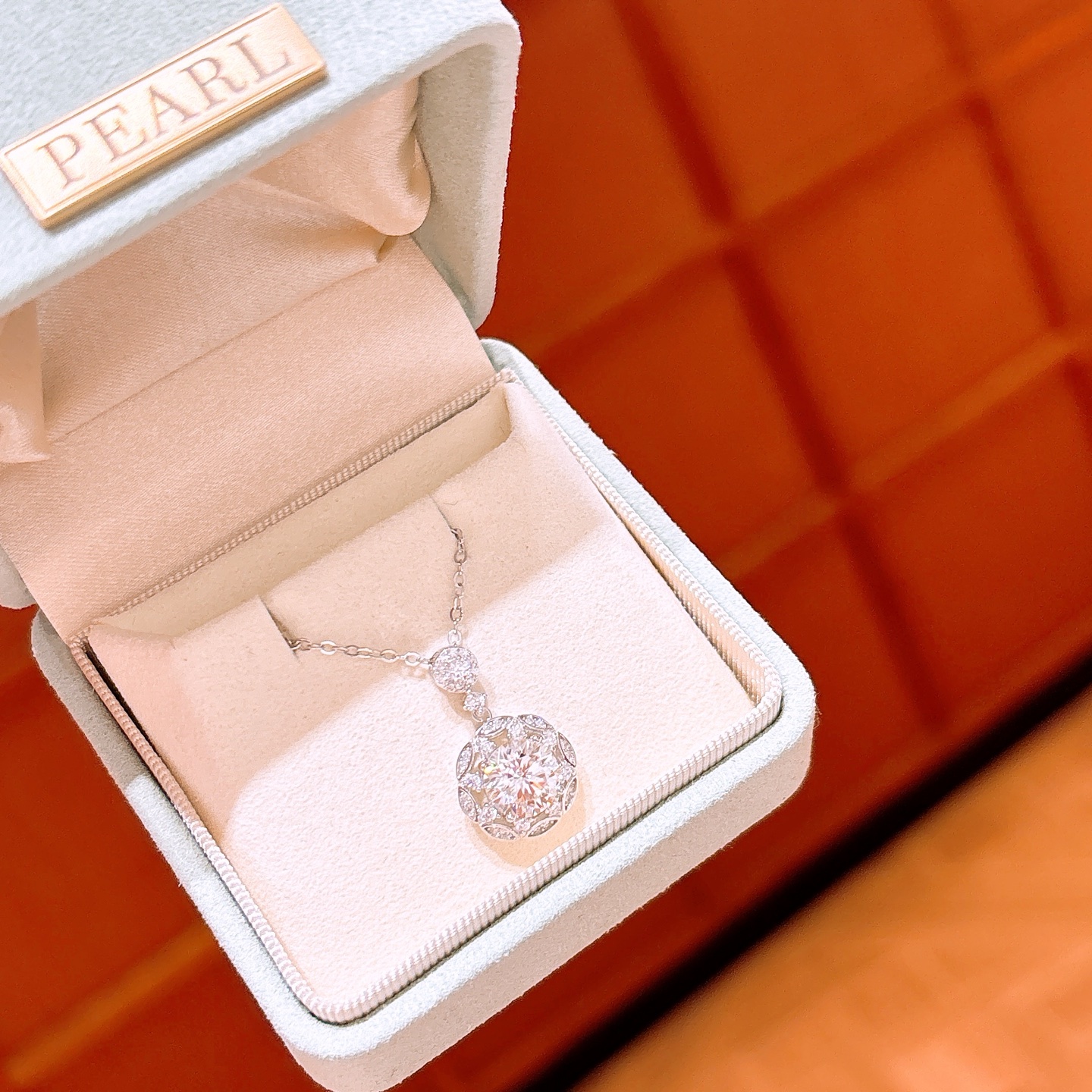 Fine Silver Moissanite Necklace Light Luxury Birthday Gold