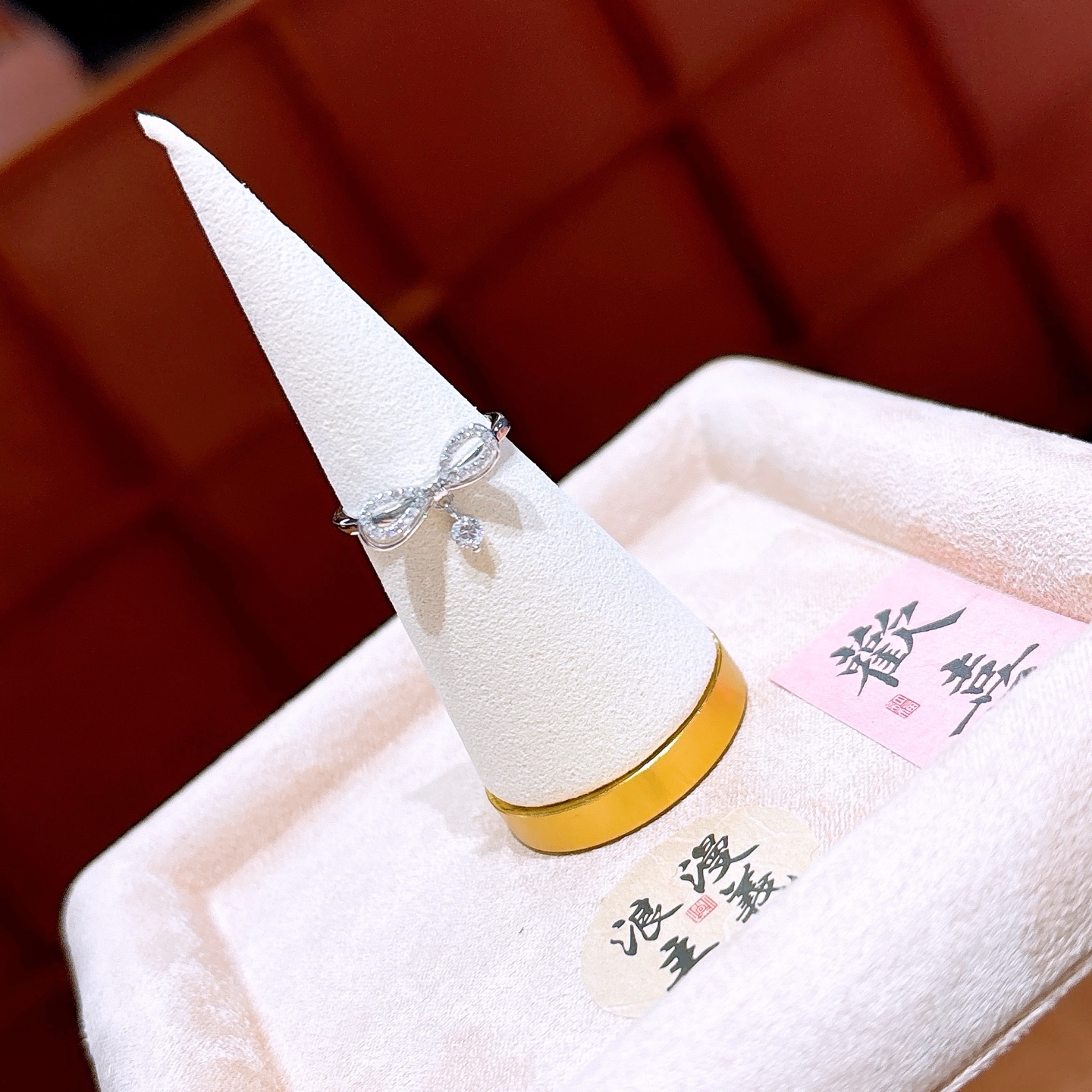 Solid Silver Ring Light Luxury Valentine's Day Gold