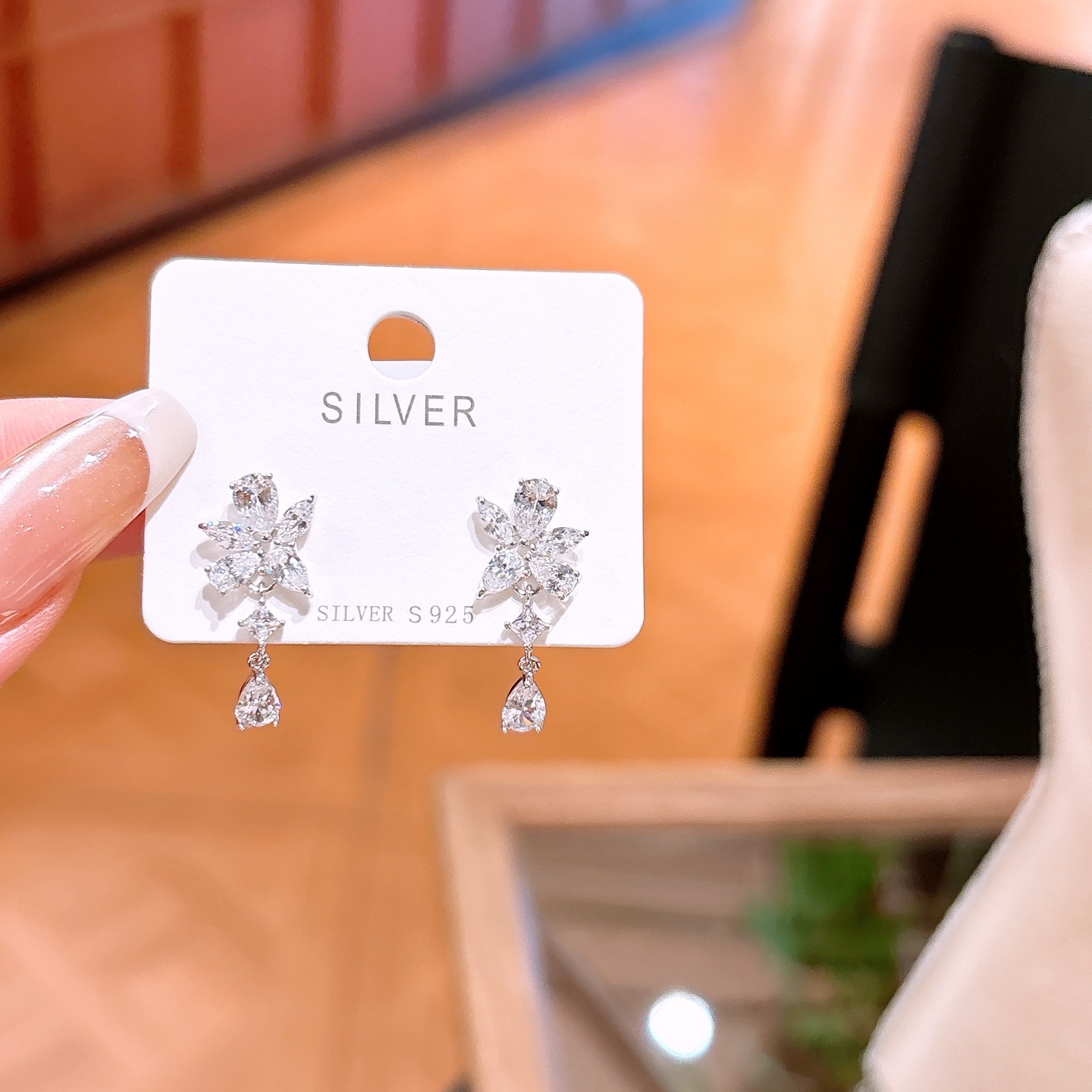 925 Silver Earrings Fashion Banquet Silver