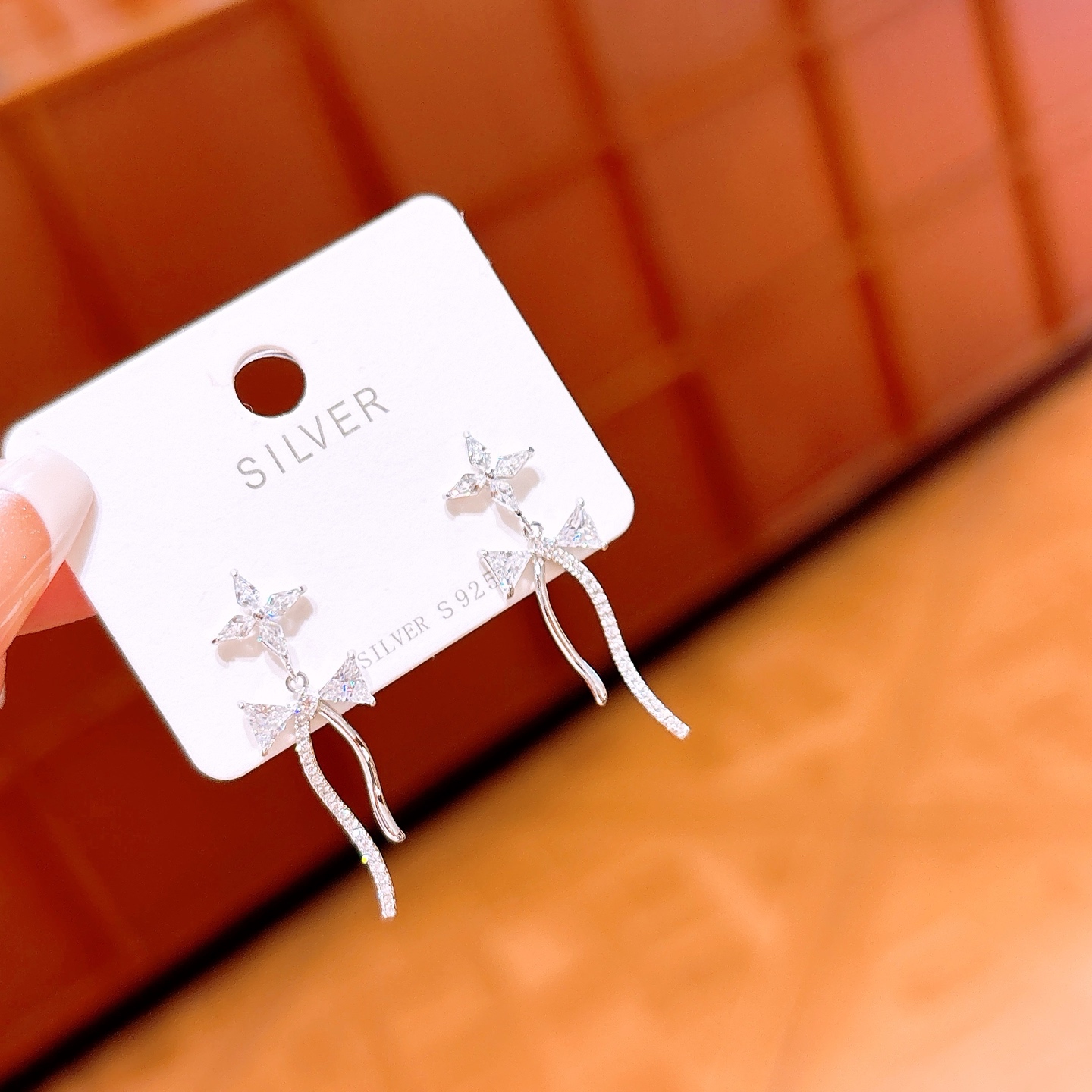 Low Allergy Silver Earrings Light Luxury Gift for Her Silver