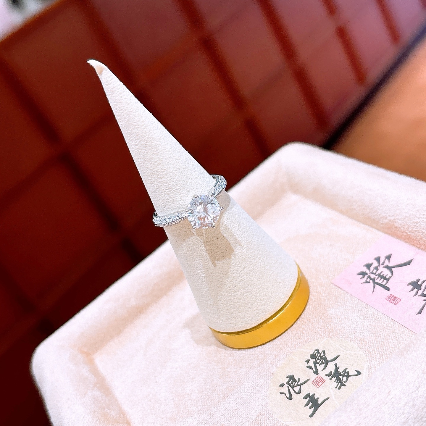 Fine Silver Moissanite Ring Pure Graduation Gold