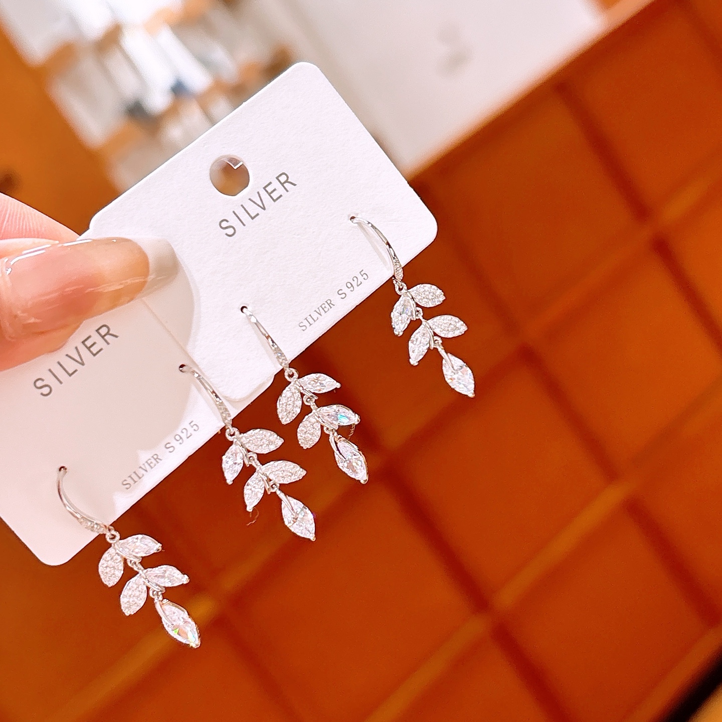 Low Allergy Silver Drop & Thread Earrings Girly Wedding Favor Gold