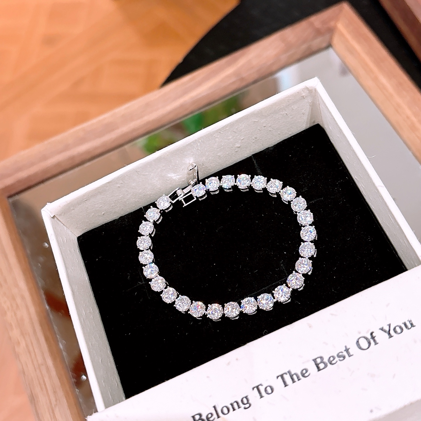 Nickel Free Silver Moissanite Bracelet Sweet Christmas Silver