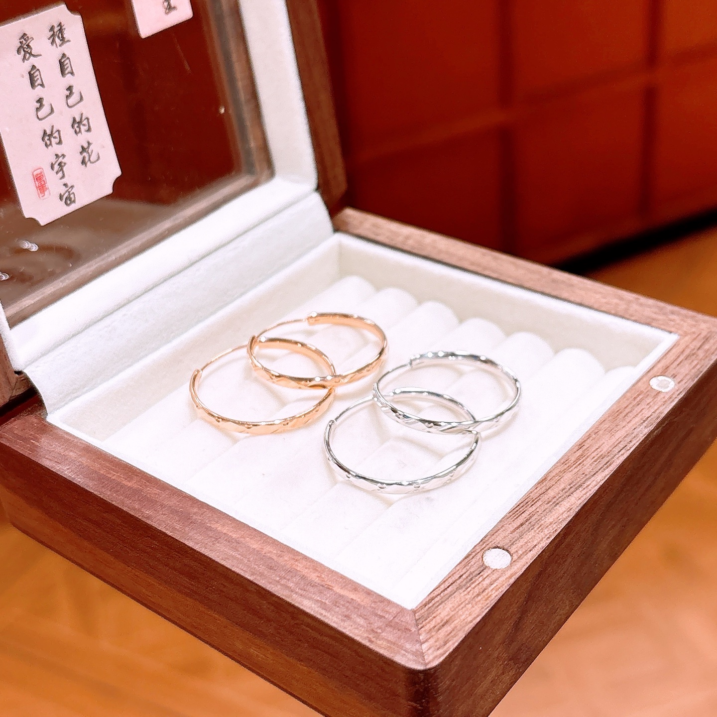 S925 Sterling Silver Hoop Earrings Fresh Self-love Gold