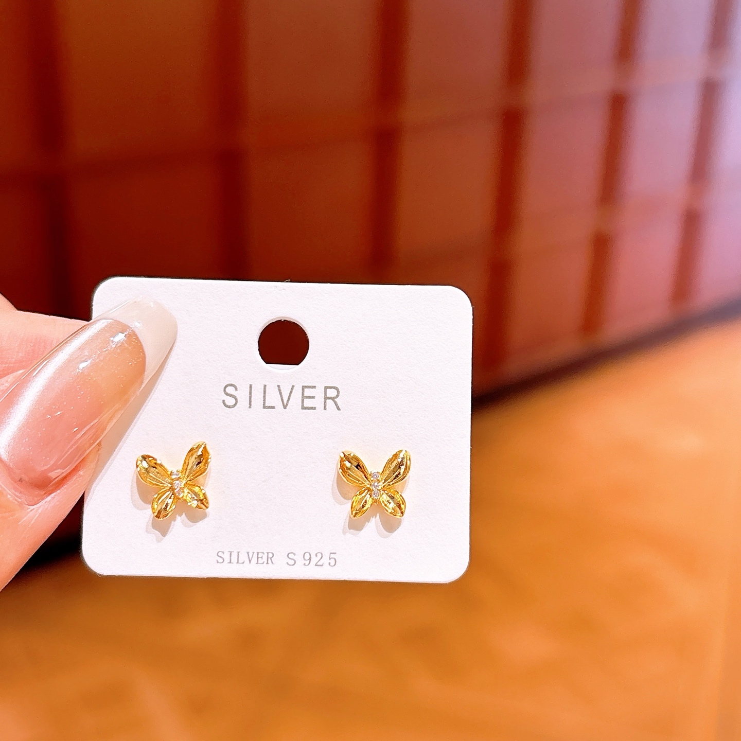 S925 Sterlingsilber Ohrringe Niedlich Verabredung Gold