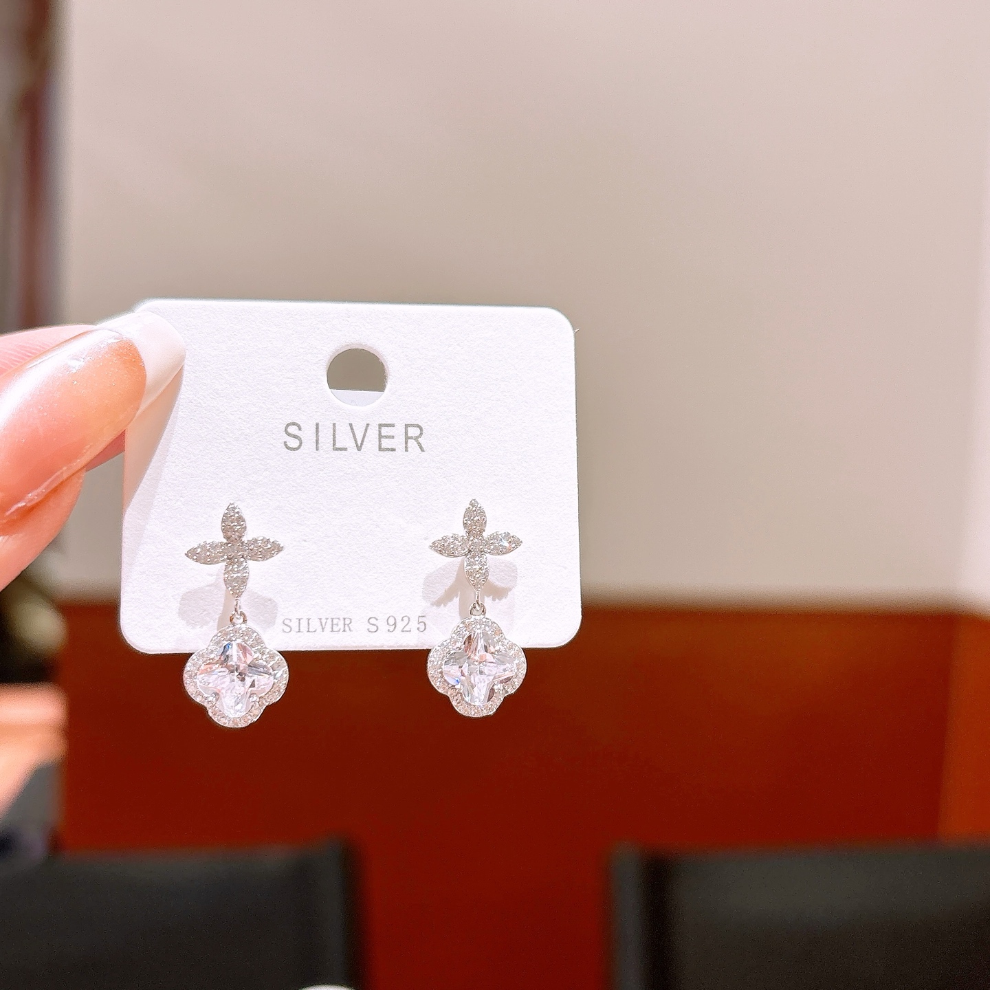 925 Silver Earrings Sweet & Cool Mother's Birthday Gold