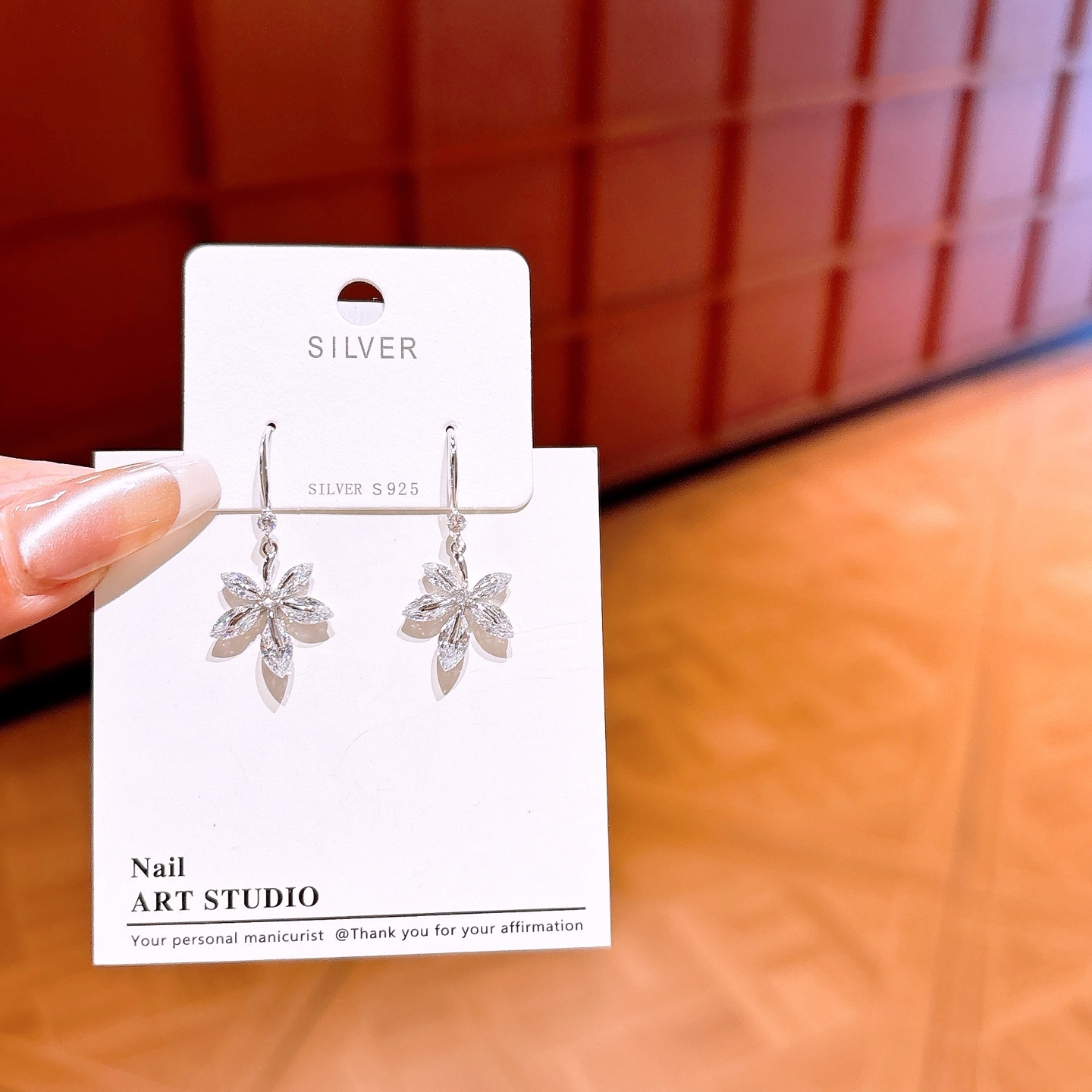 S925 Sterling Silver Drop & Thread Earrings Fresh Gift for Her Silver