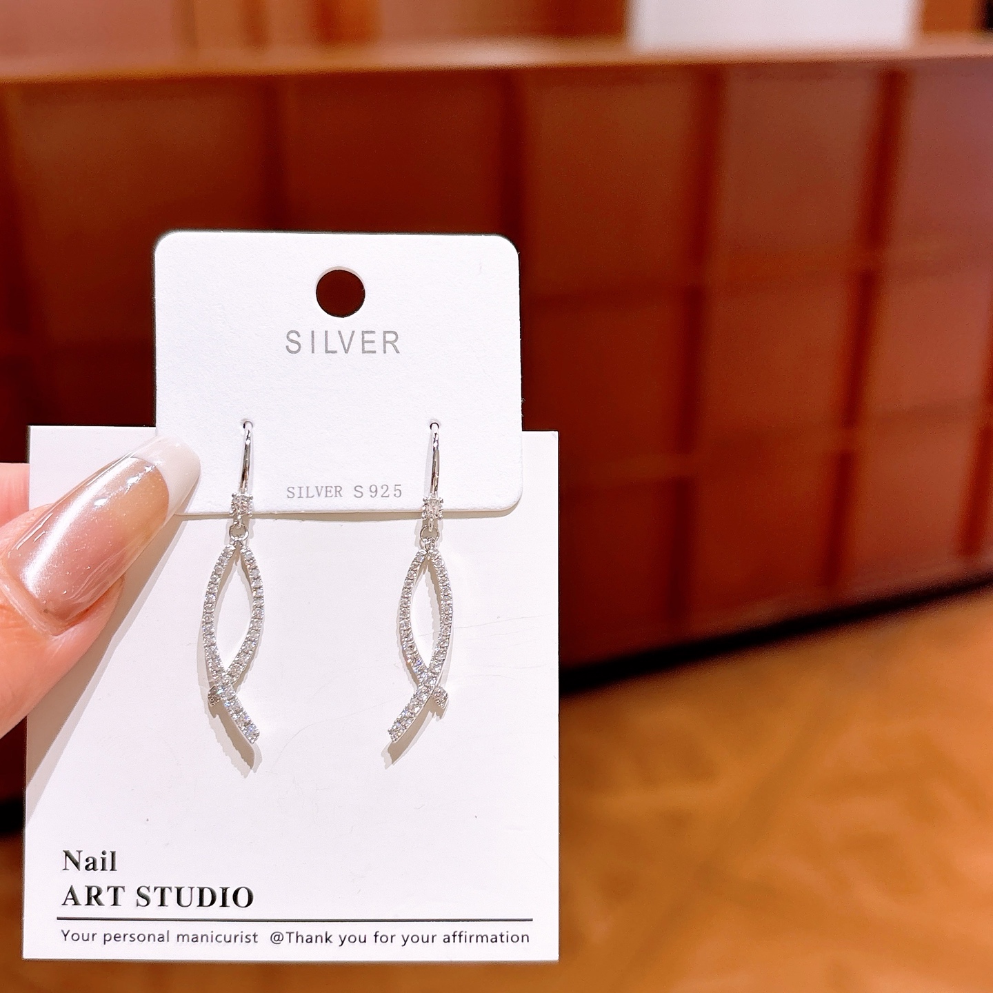 Fine Silver Drop & Thread Earrings Ethereal Engagement Silver