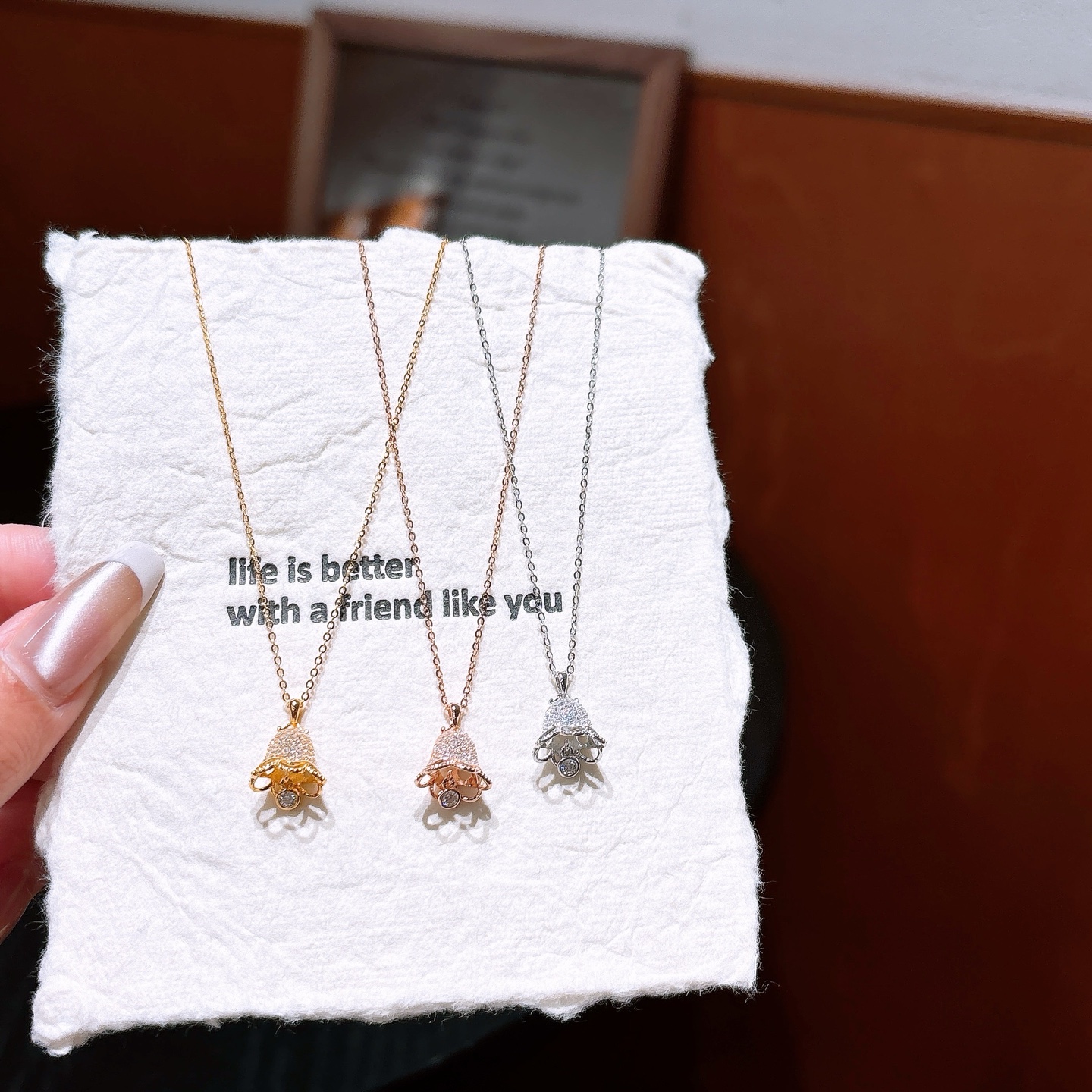 Hochglanzpoliertes Silber Kette Französisch Valentinstag Silber