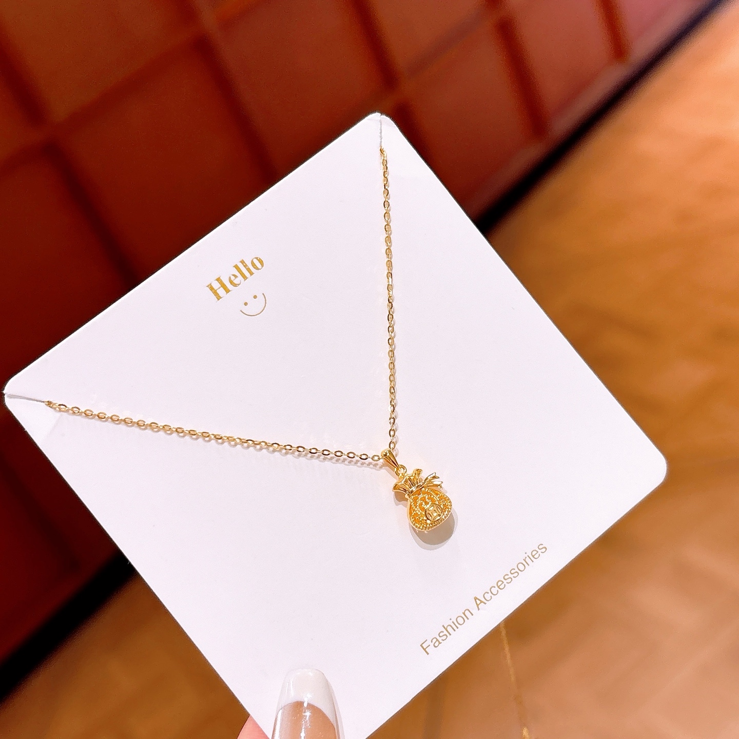 High Polish Silver Necklace Korean Style Self-love Gold