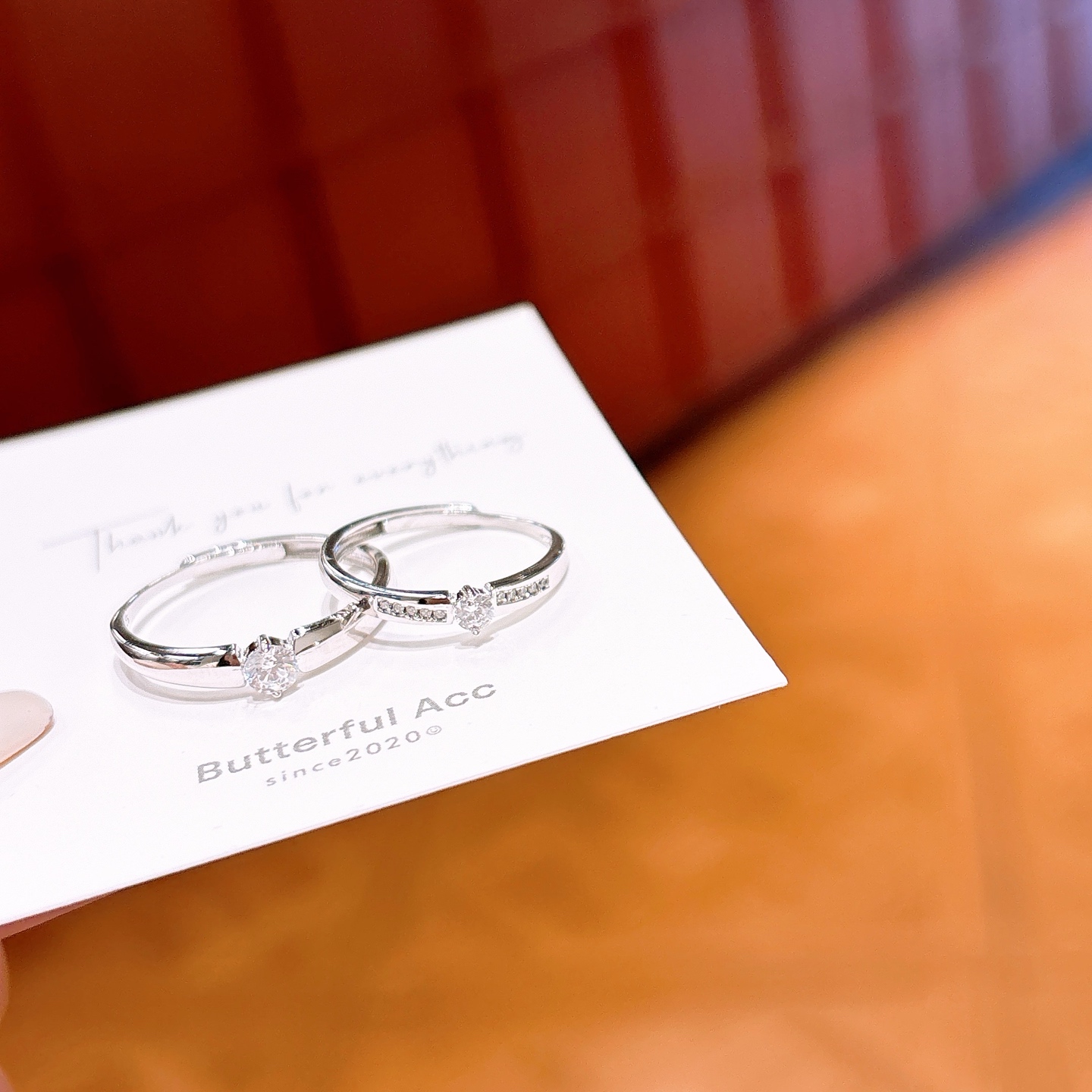 High Polish Silver Couple Rings Playful New Year Silver