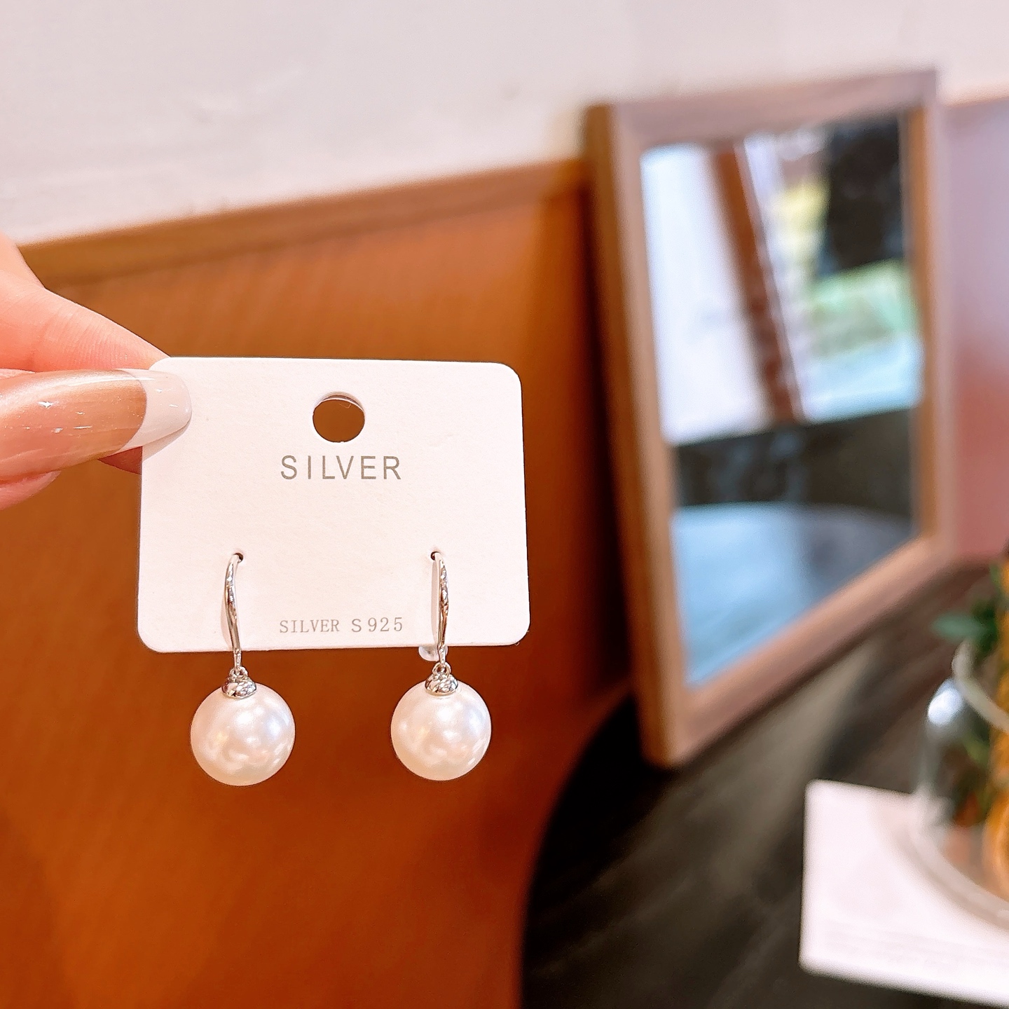 ファッションニッケル無添加銀ドロップ＆スレッドイヤリングゴールド ウェディングギフト