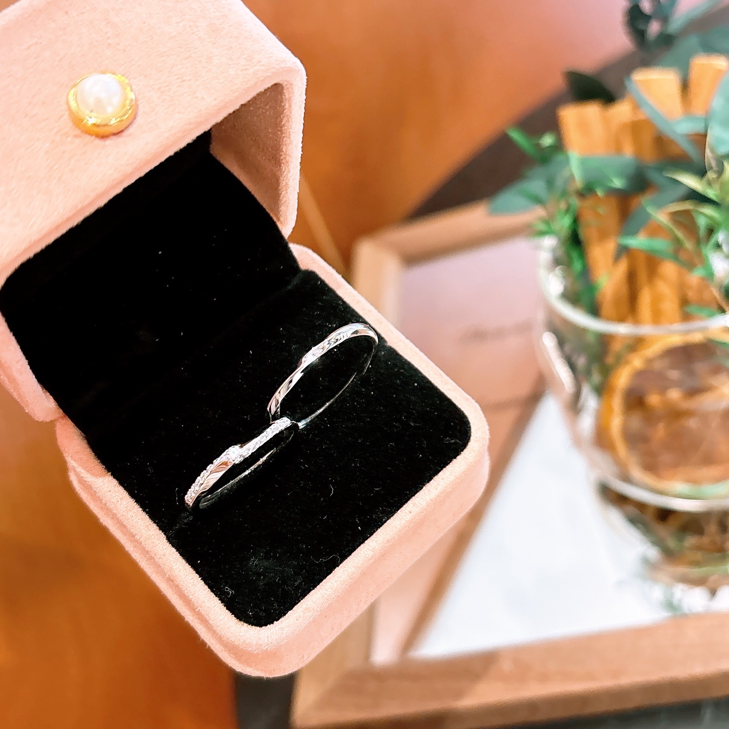 Fine Silver Couple Rings Chic Mother's Day Silver