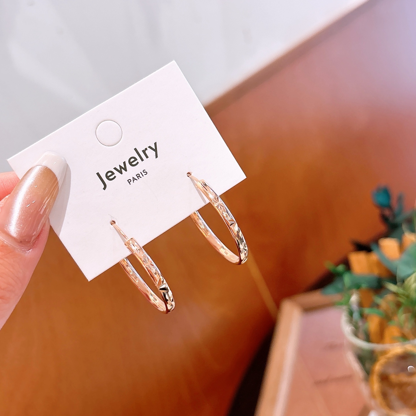 S925 Sterling Silver Hoop Earrings Light Luxury Father's Day Gold