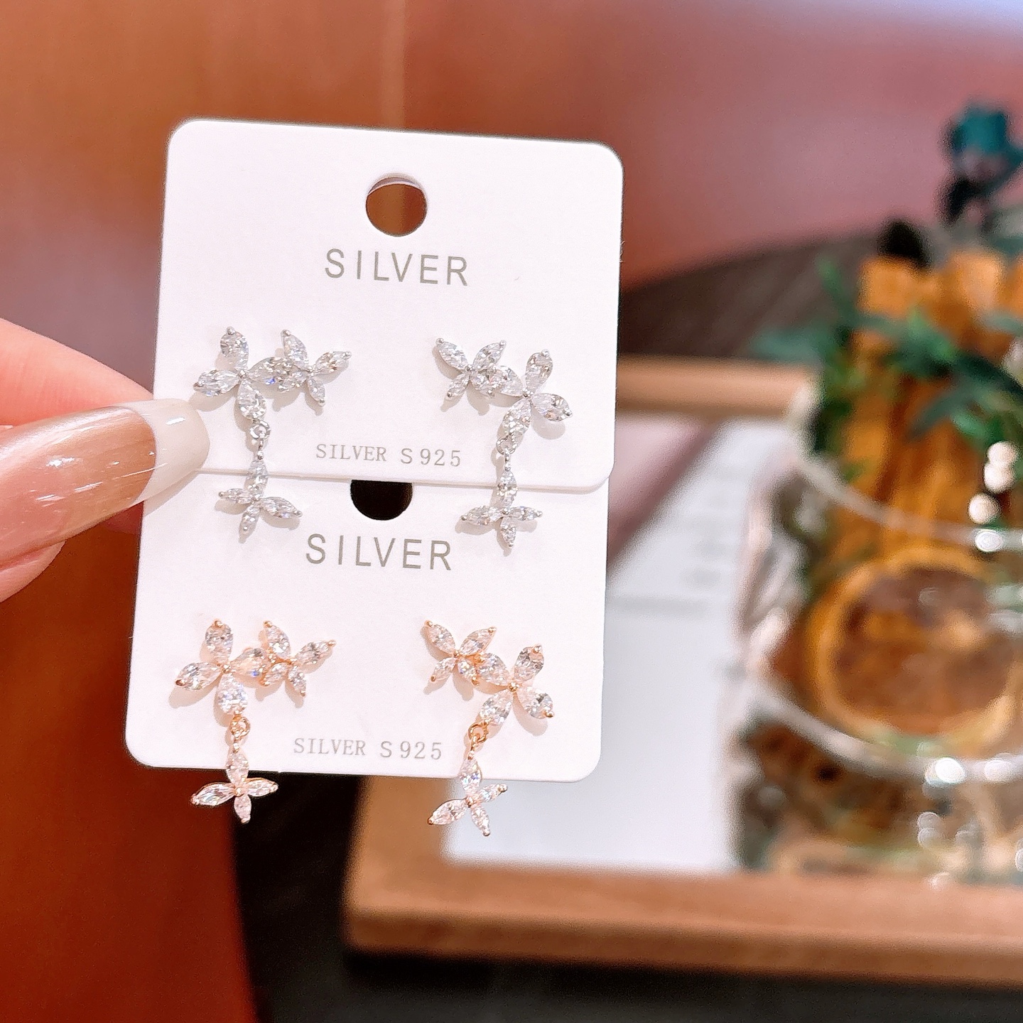 Solid Silver Earrings Minimalist Party Gold