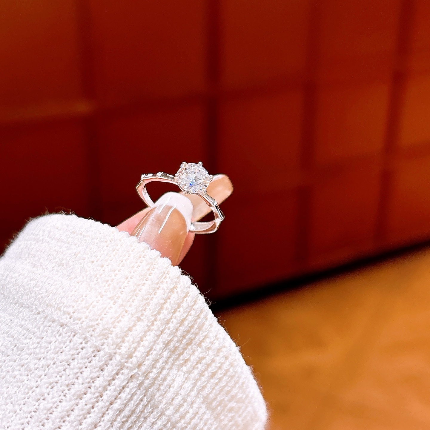 Nickel Free Silver Moissanite Ring Fashion Anniversary Silver