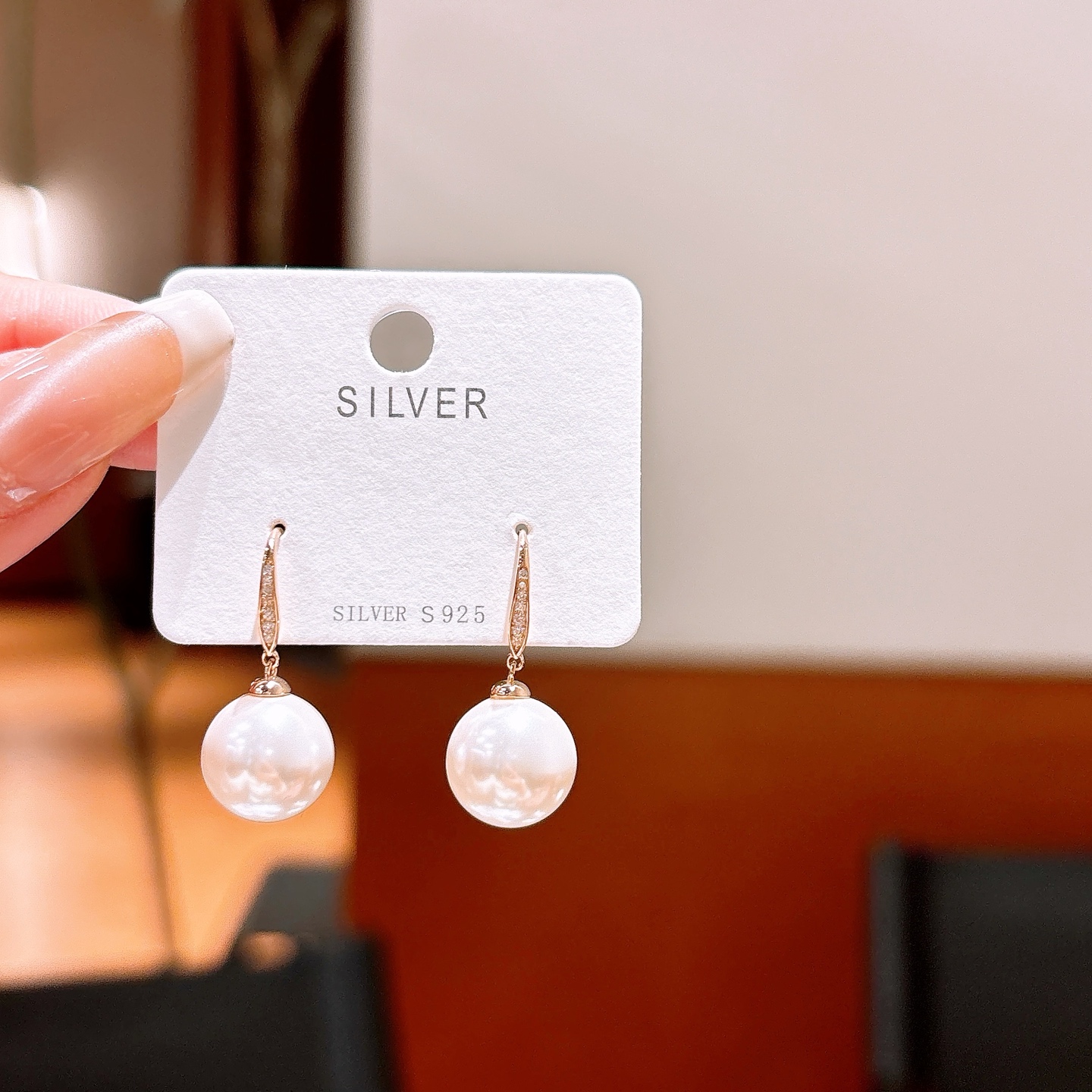 柔らかアレルギー対応シルバードロップ＆スレッドイヤリングシルバー バレンタインデー