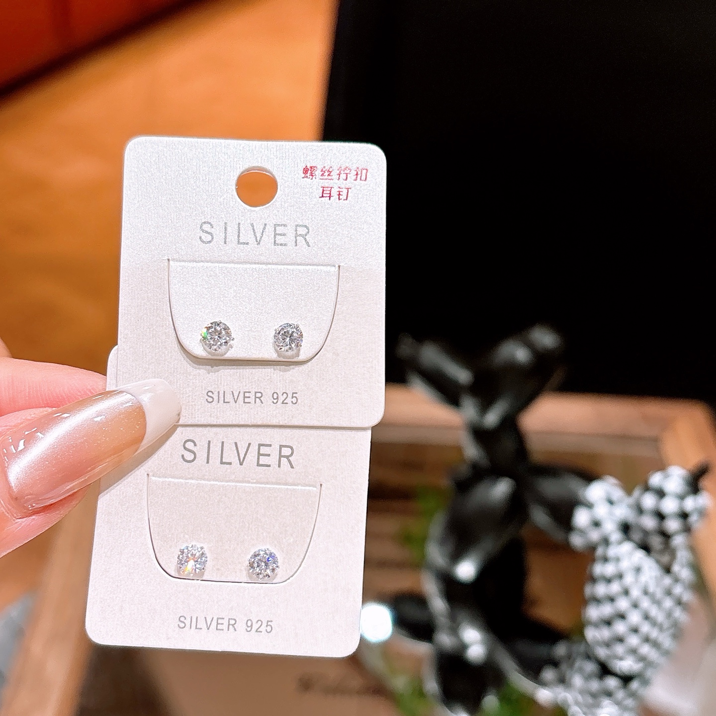 High Polish Silver Screw-back Studs Ins Style Spring Festival Gold