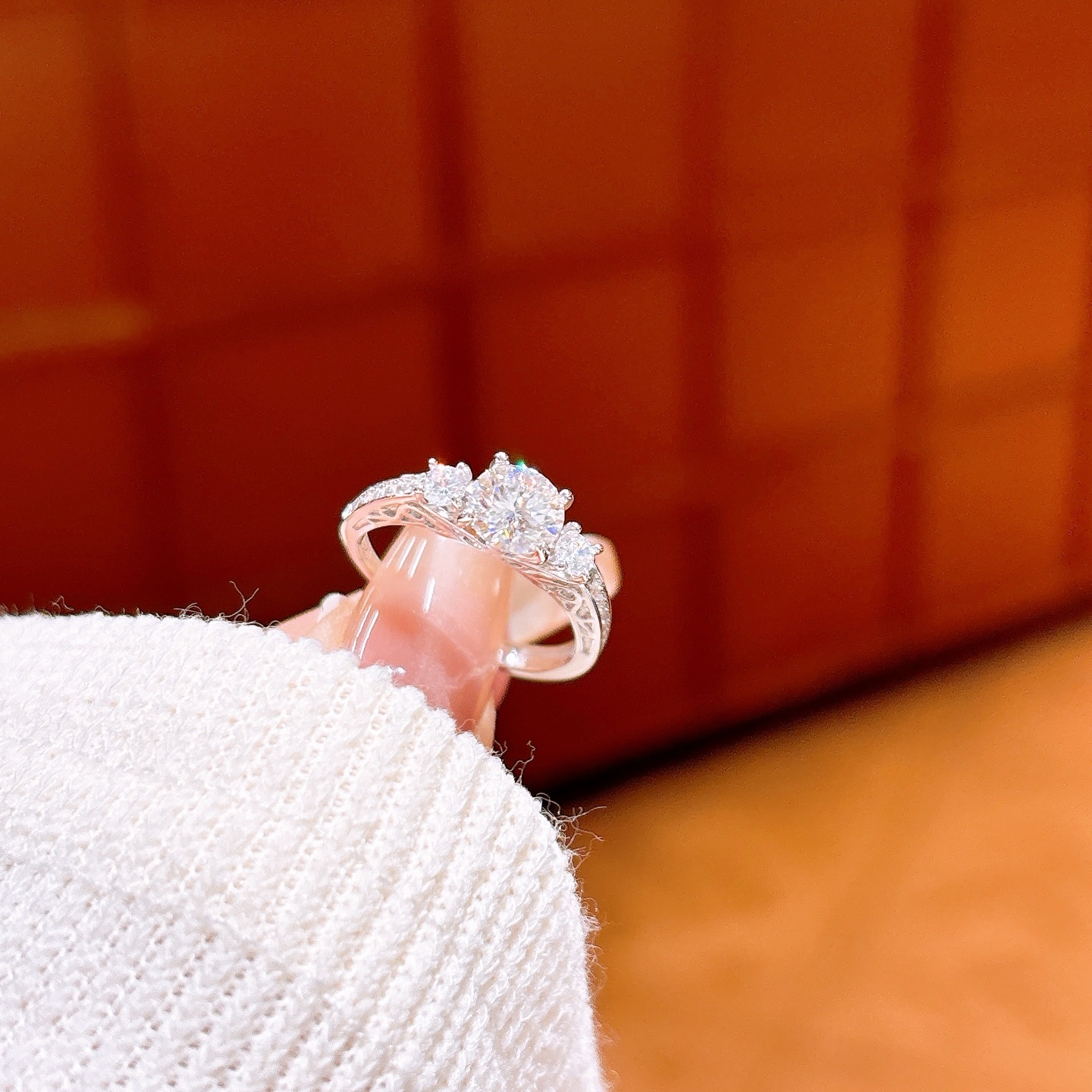 Low Allergy Silver Moissanite Ring Precision Party Silver