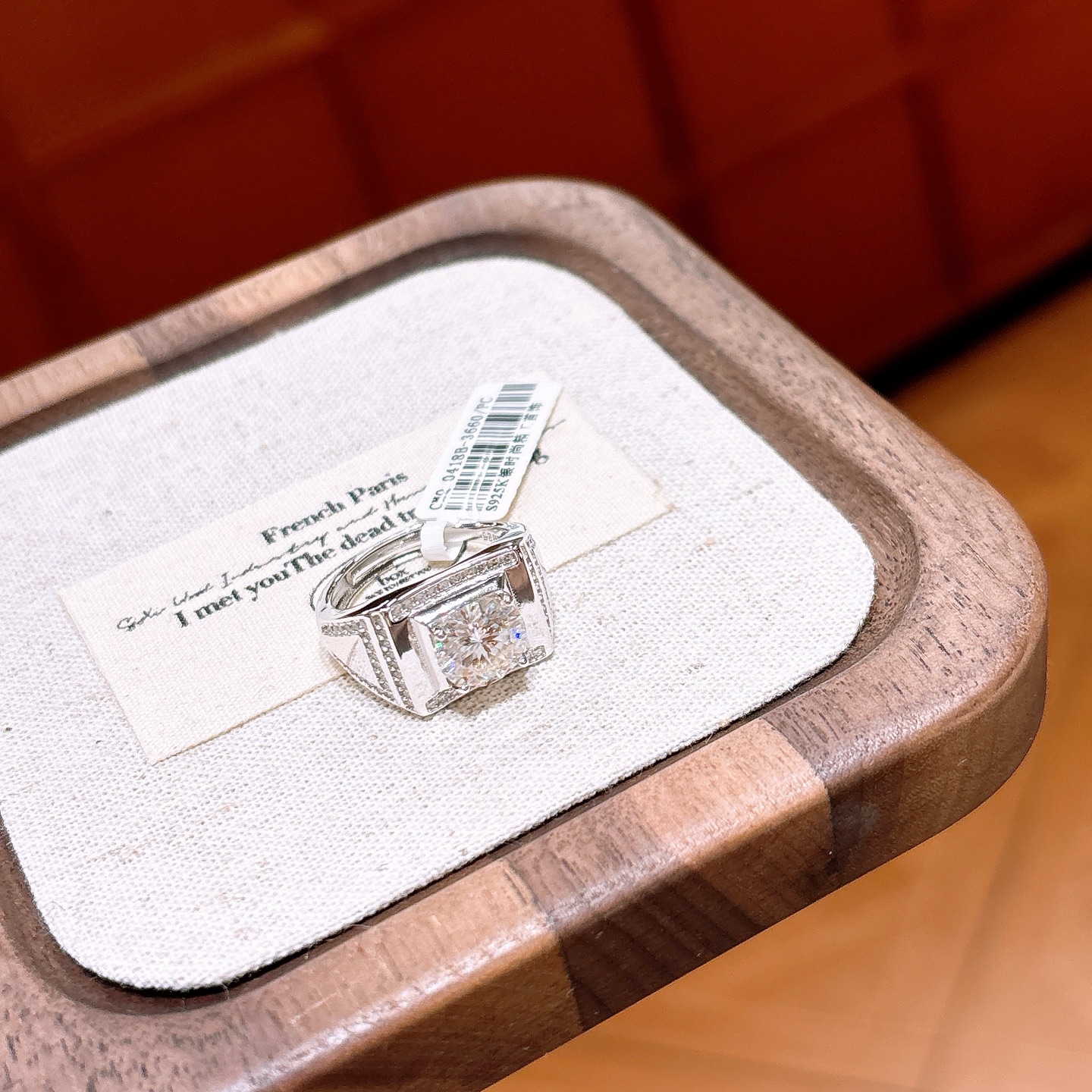 Low Allergy Silver Men's Moissanite Ring Lively Annual Party Silver