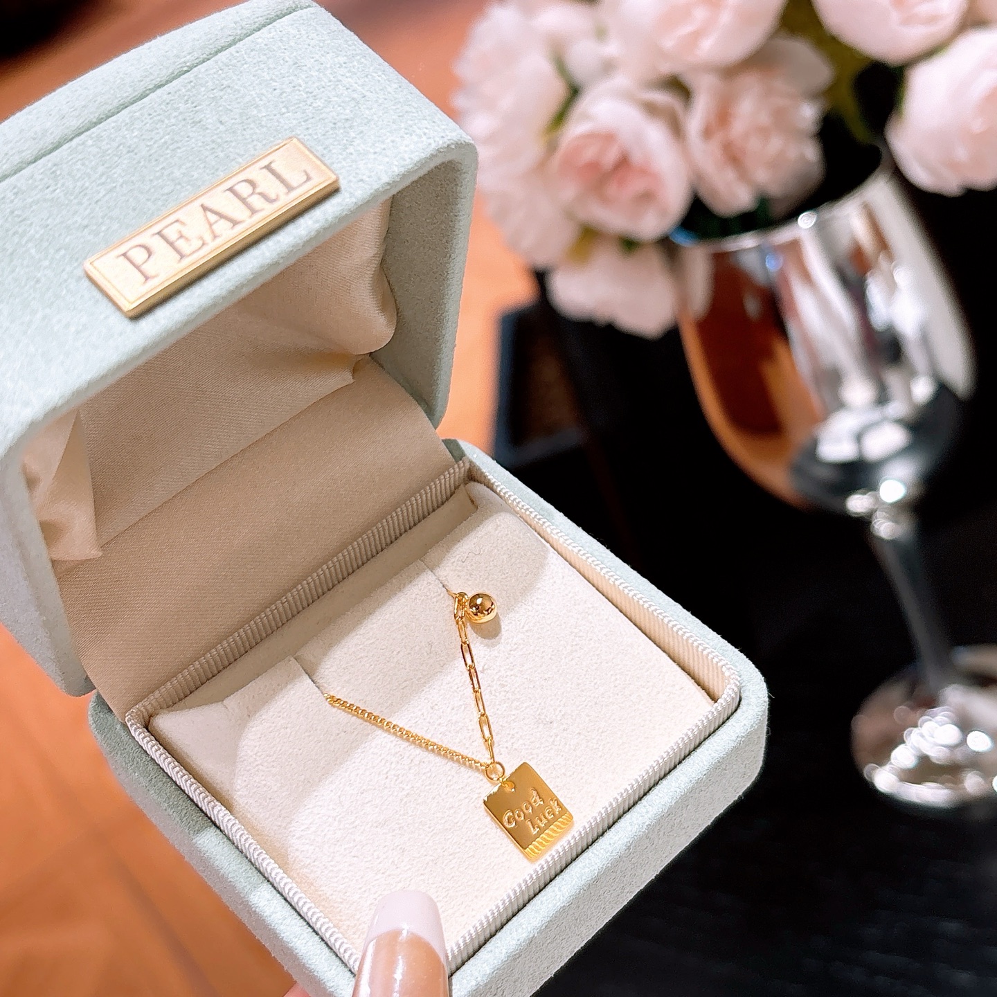 925 Silber Kette Mode Party Gold