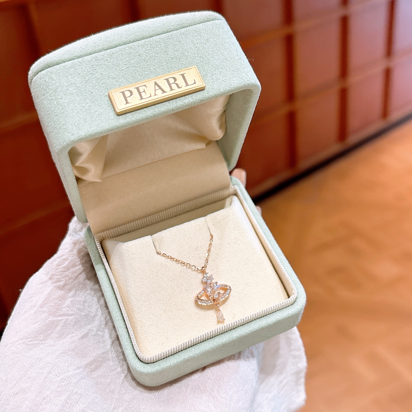 S925 Sterlingsilber Kette Künstlerisch Jahresfeier Gold