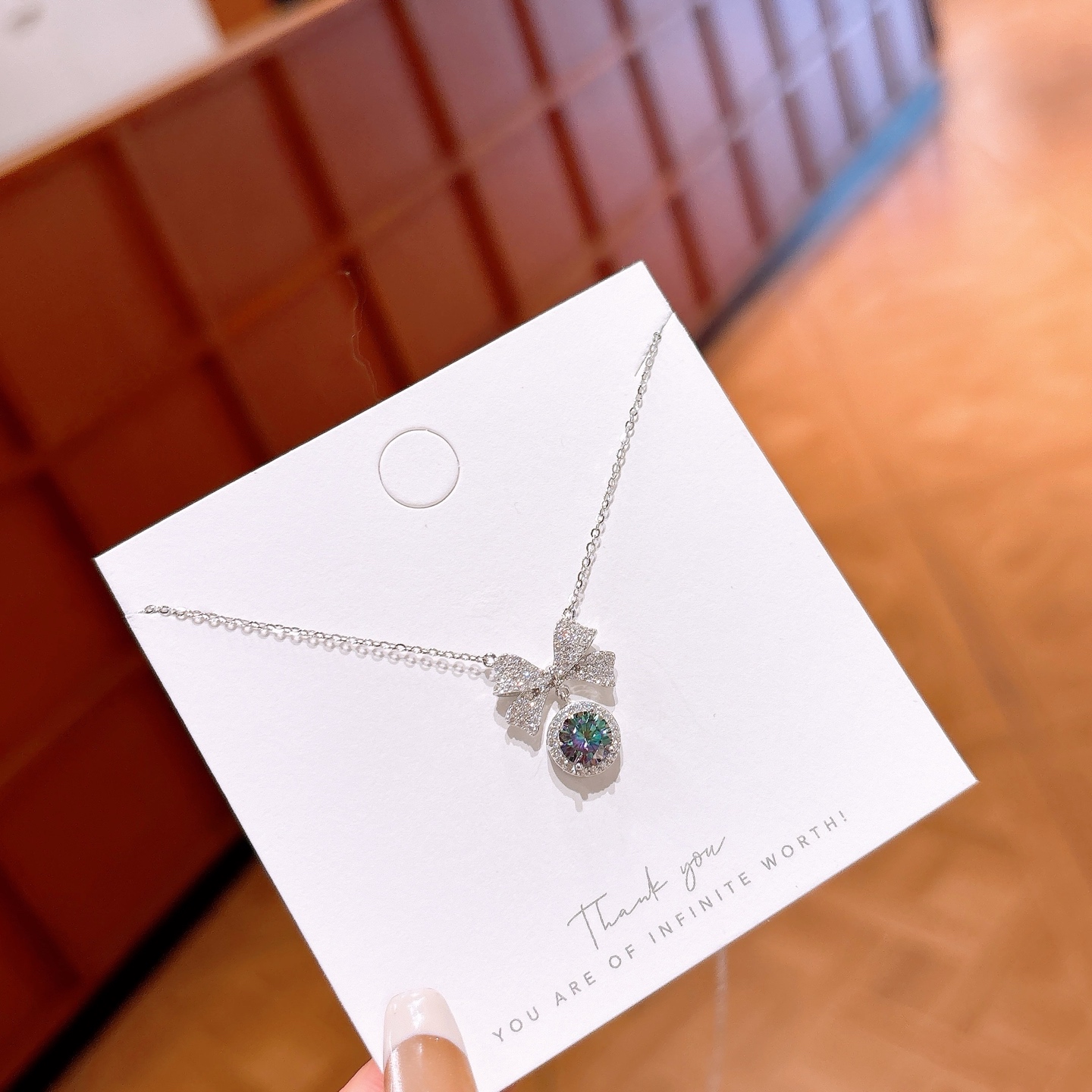 森ガール低アレルギー銀モアッサナイトネックレスゴールド プロポーズ