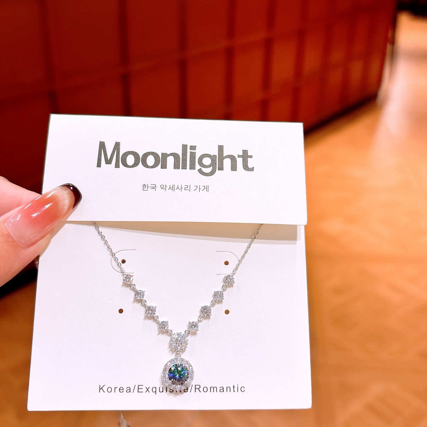 Nickel Free Silver Moissanite Necklace Fresh New Year Gold