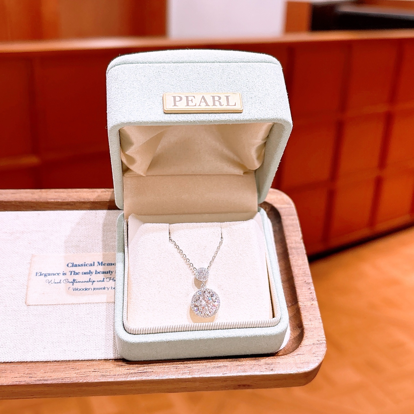 925 Silver Moissanite Necklace Unique Teacher's Day Silver