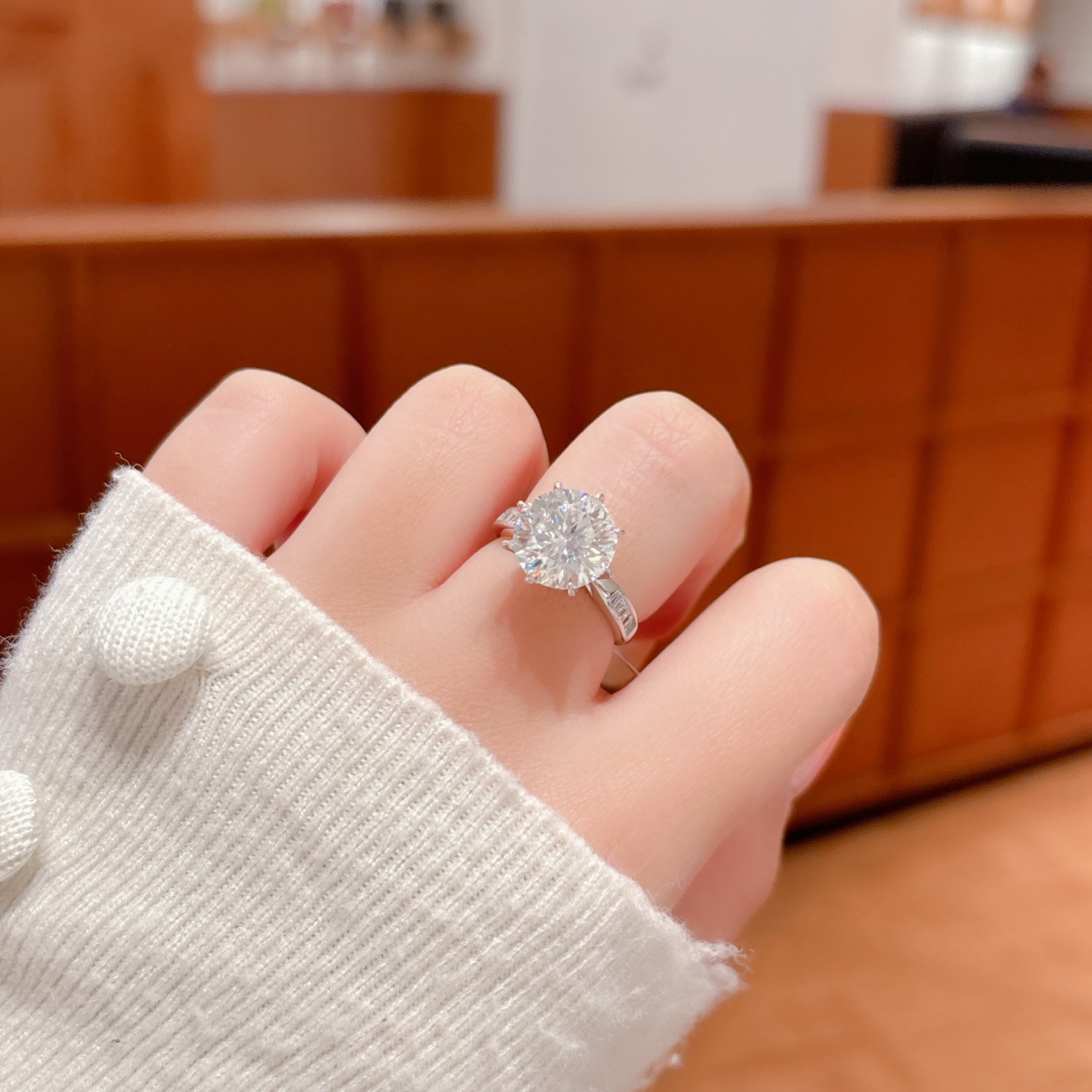 Nickel Free Silver Moissanite Ring Minimalist New Year Silver