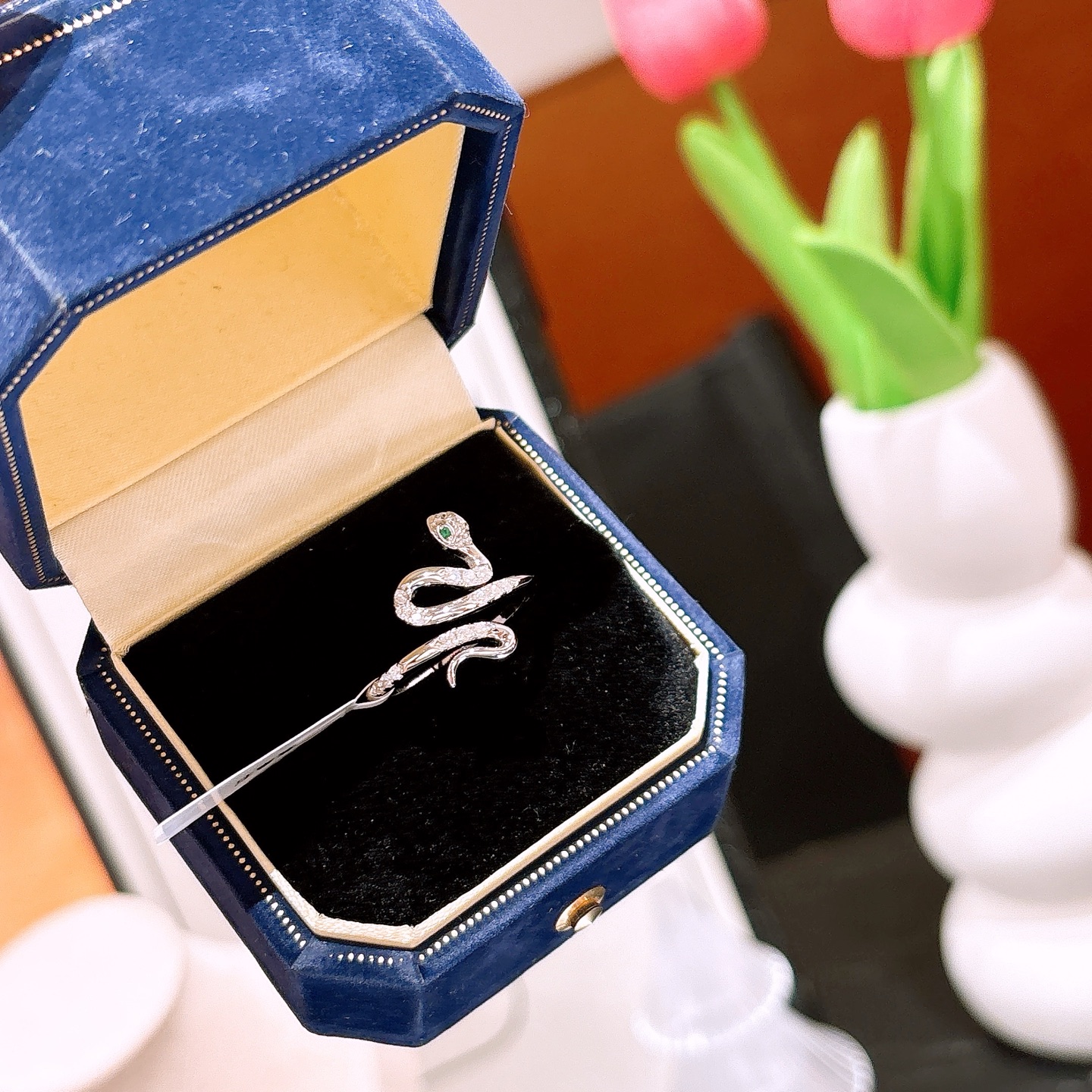 High Polish Silver Moissanite Ring Pure Engagement Gold