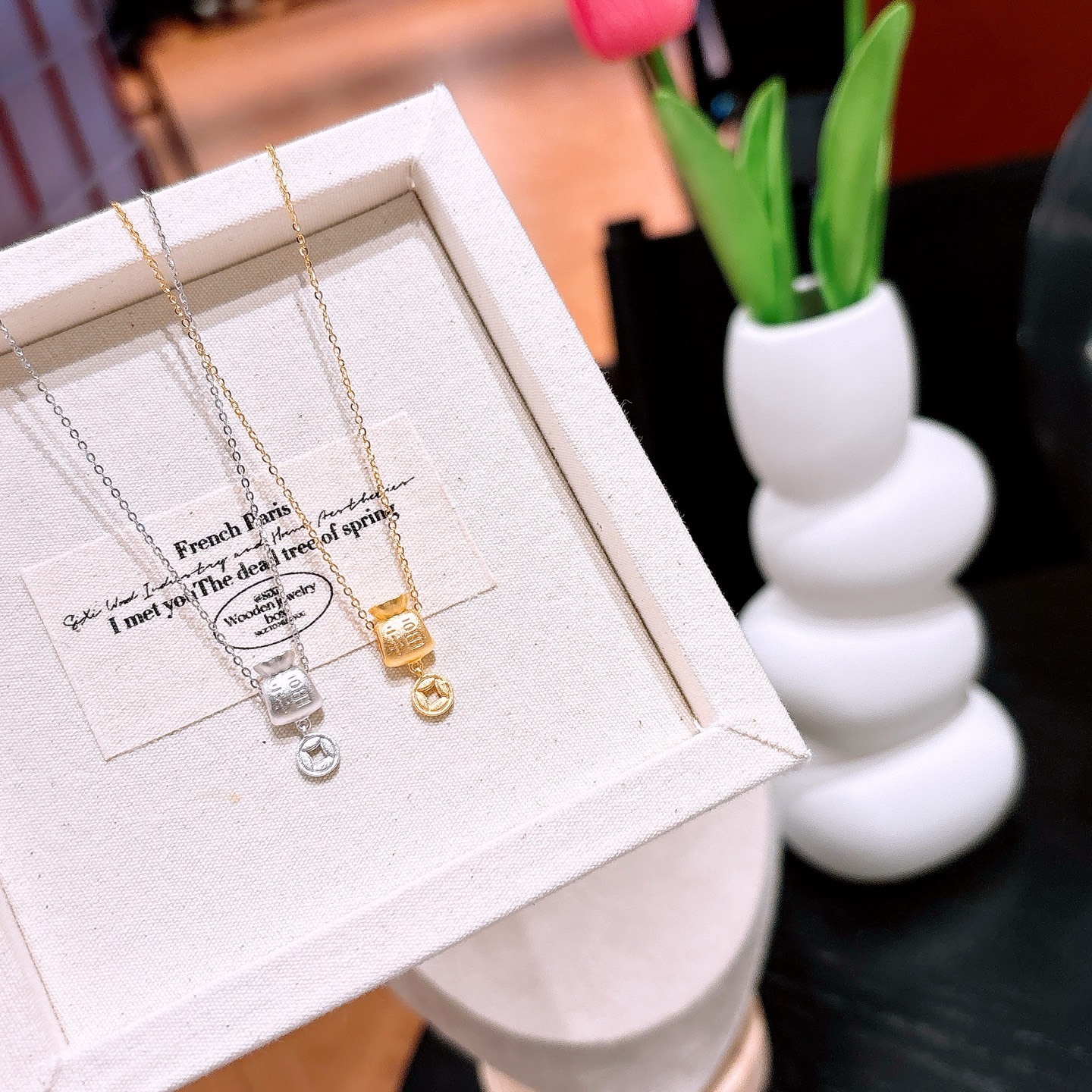 Hypoallergenic Silver Necklace Minimalist Valentine's Day Silver