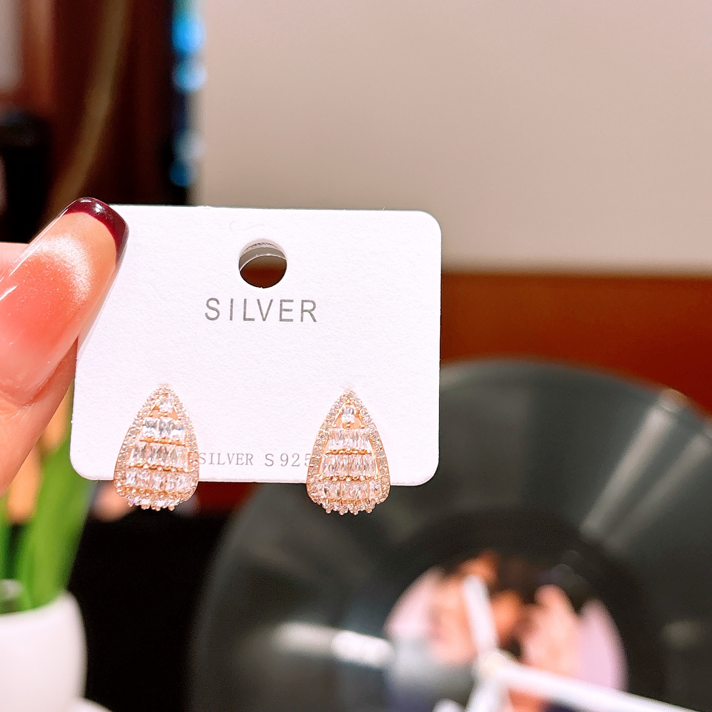 S925 Sterling Silver Earrings Chic New Year Silver