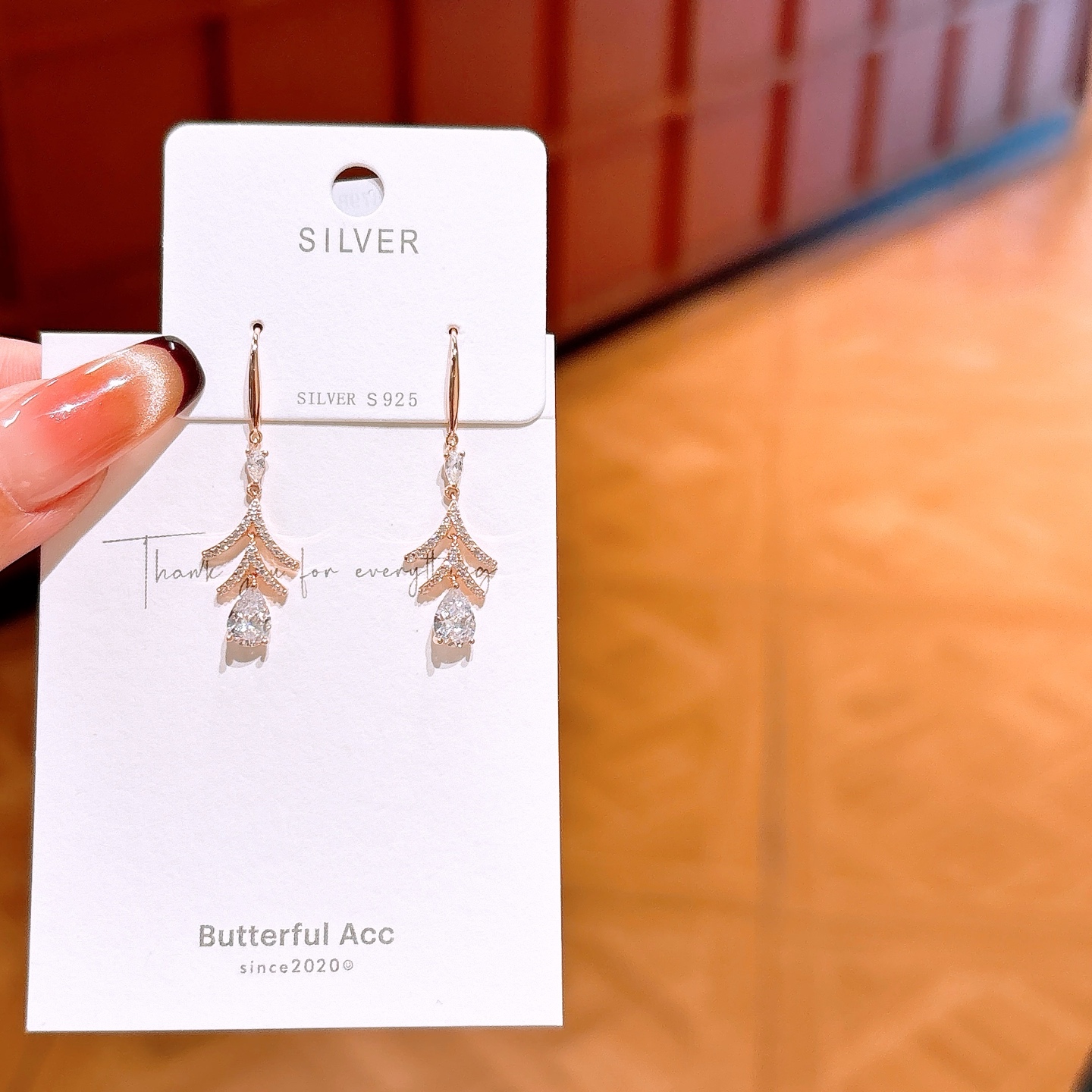 Fine Silver Drop & Thread Earrings Elegant Mother's Day Gold