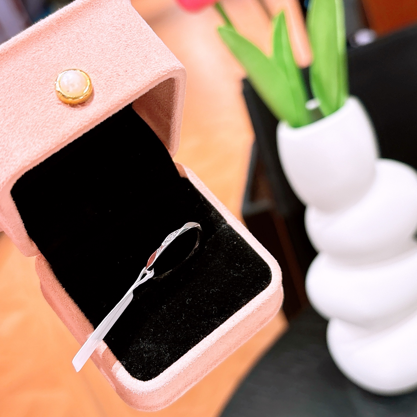 Fine Silver Ring Ultra Minimal Engagement Gold