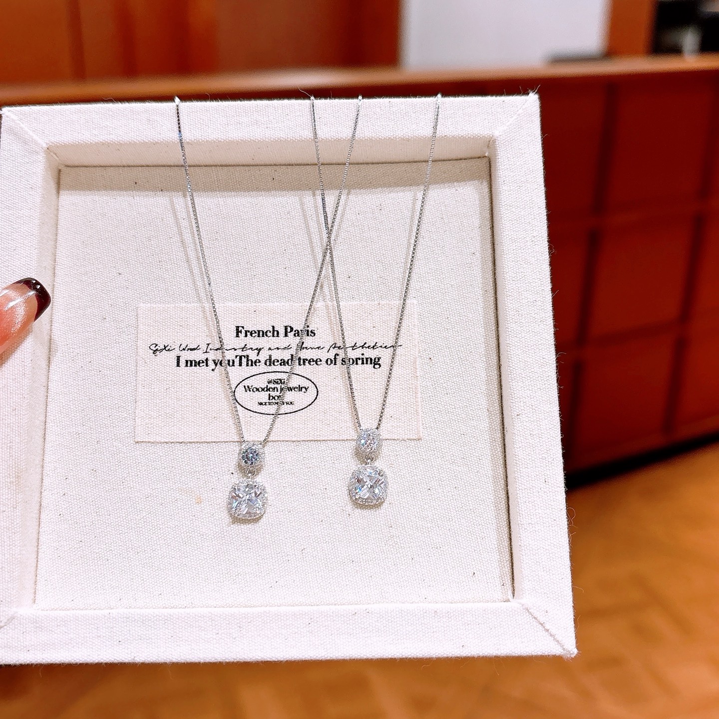 925 Silver Moissanite Necklace Ins Style Mother's Day Gold