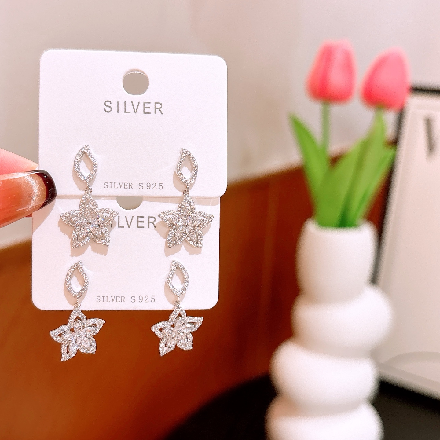 Solid Silver Earrings Sweet & Cool Proposal Gold