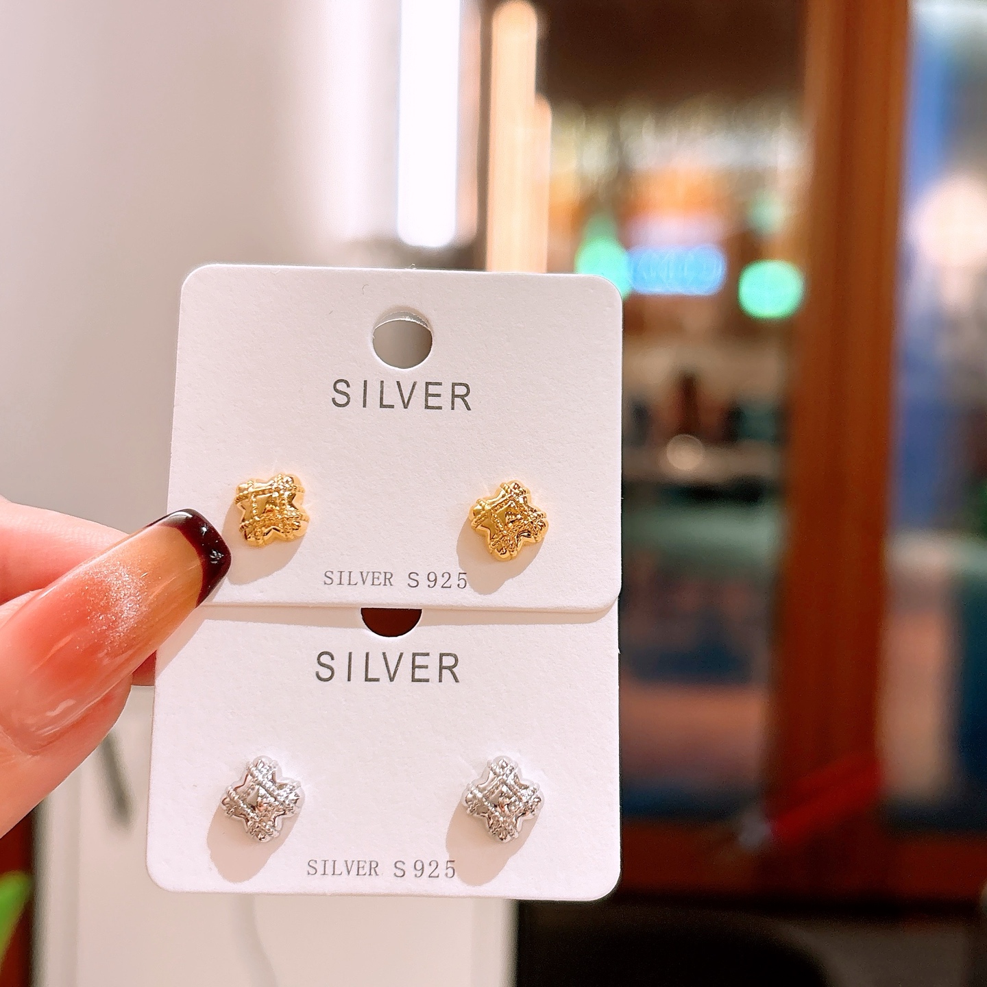 Allergiearmes Silber Ohrringe Romantisch Büro Gold