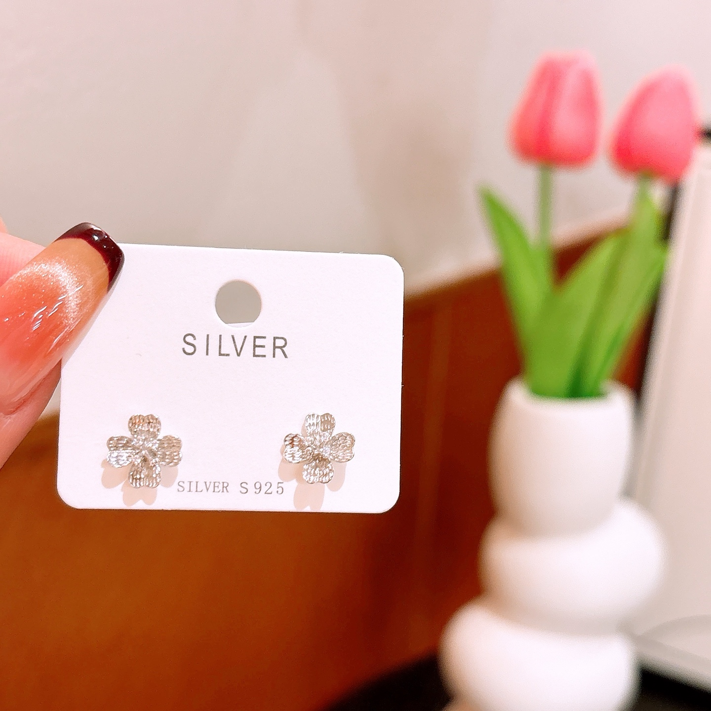 ロマンチック低アレルギー銀イヤリングゴールド 旅行