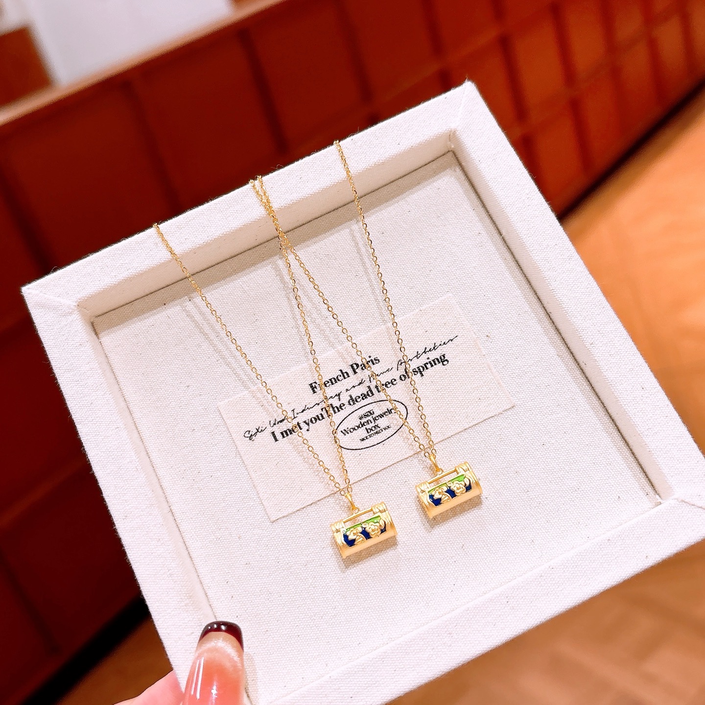 S925 Sterling Silver Necklace Romantic Wedding Favor Gold